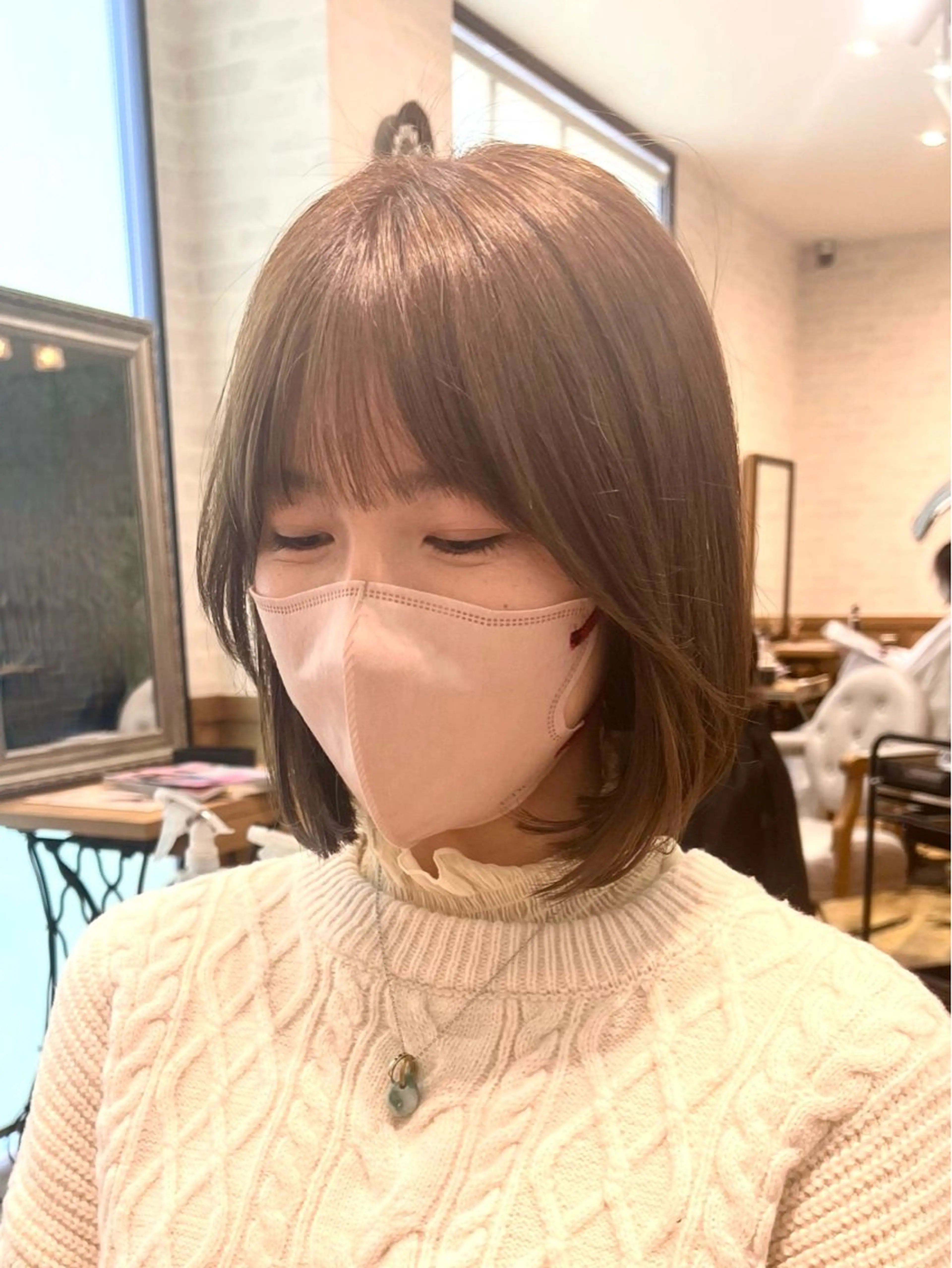 ミディアム カラー 顔周りカット/透明感 カラー🤍大塚蛍のヘアスタイル
