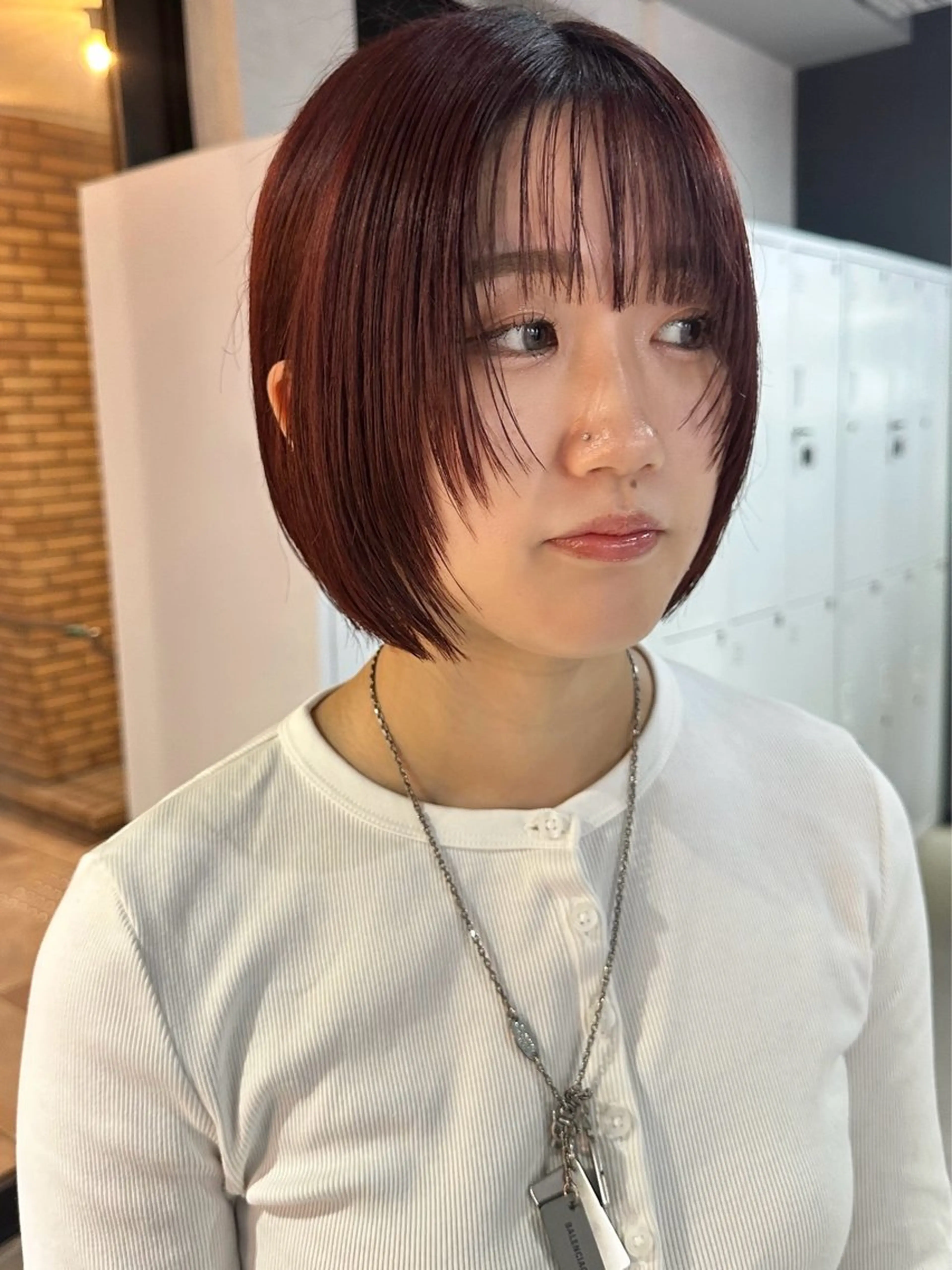 ショート カラー ボブ 髪質改善 縮毛矯正 カット ヘアカラー 縮毛矯正 トリートメント 縮毛矯正×ボブ職人 【圧倒的朝楽ボブ】のヘアスタイル