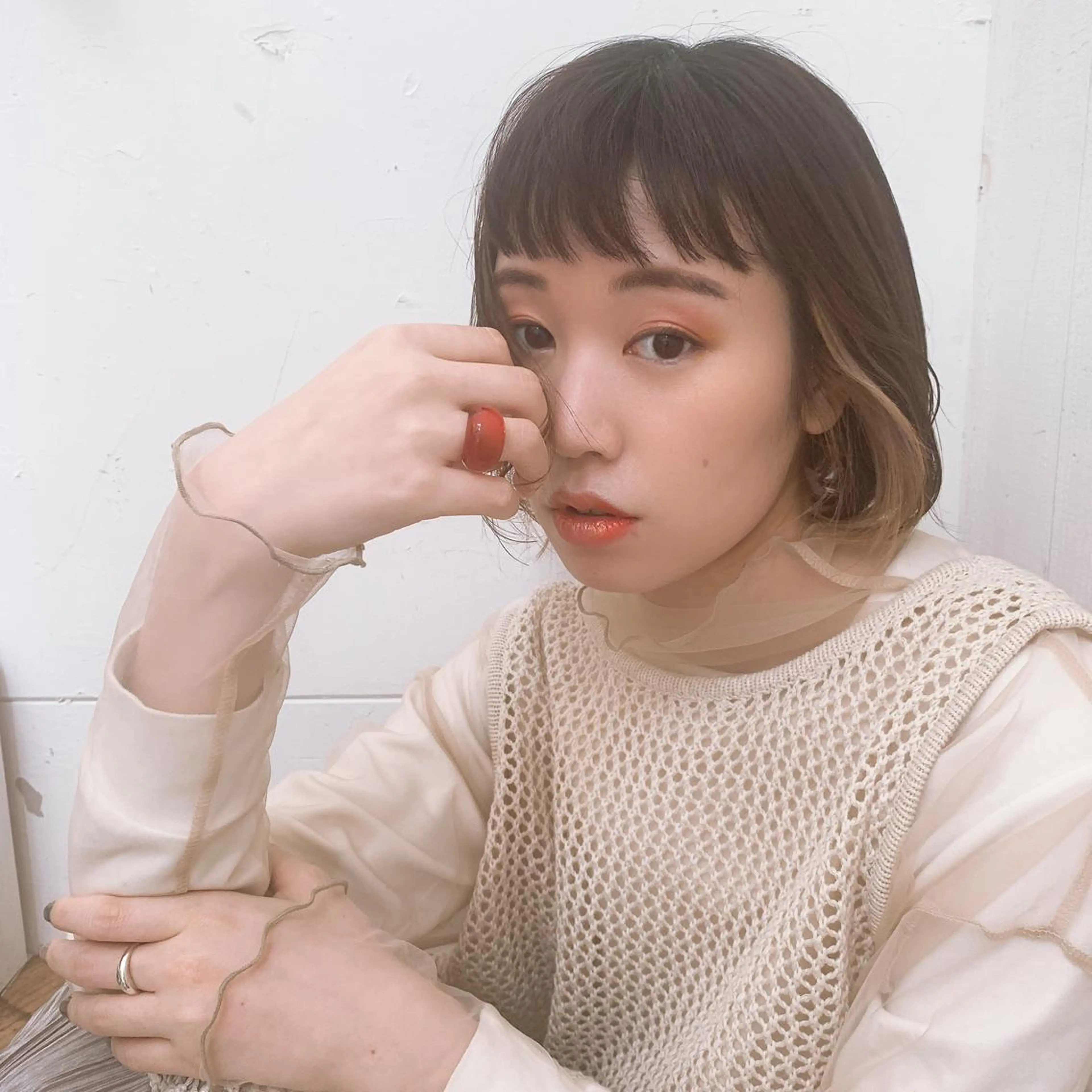 ミディアム カラー ボブ/暖色/デザイン KOYUKI⛄️のヘアスタイル