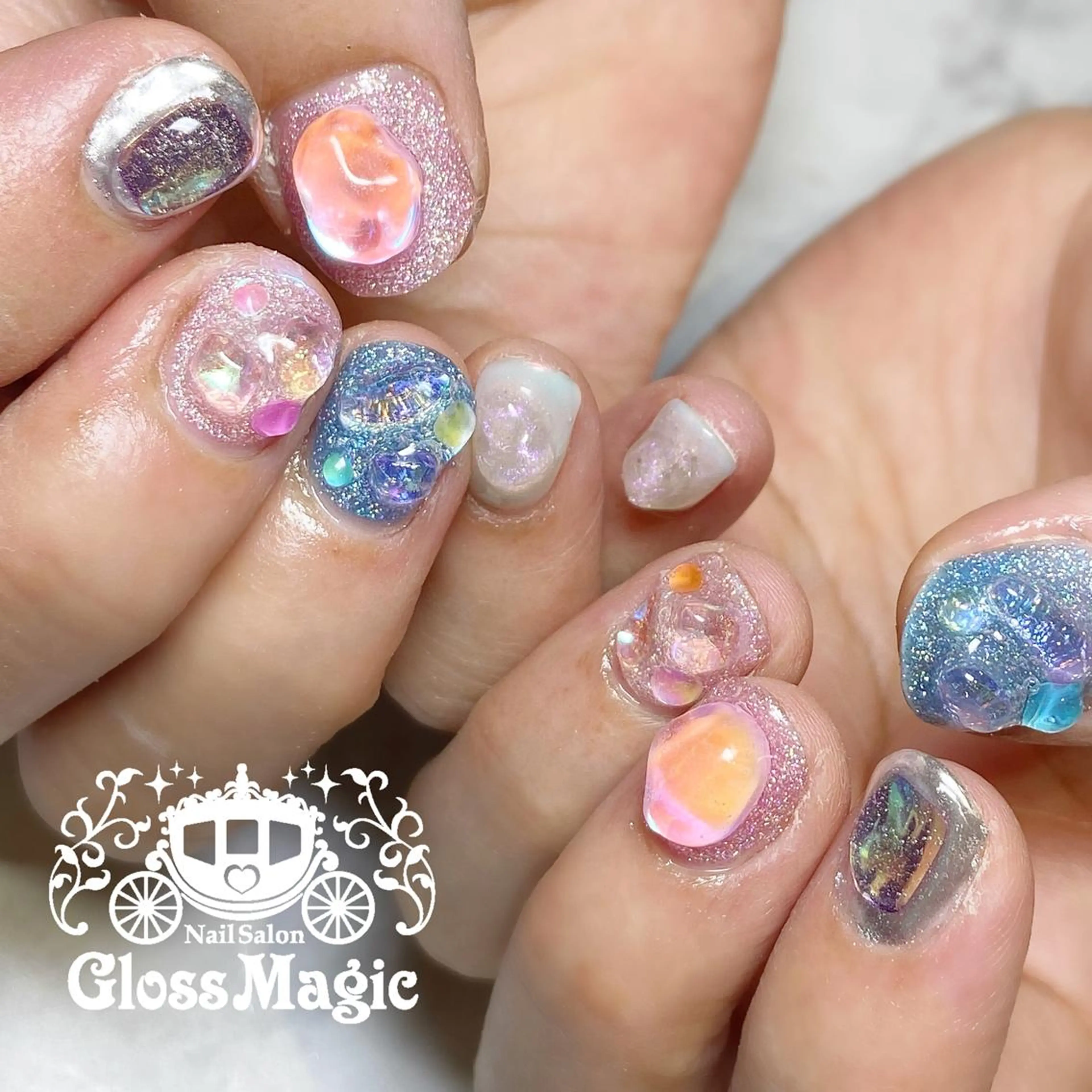 ネイル ジェルネイル ショートネイル あ きのネイルデザイン