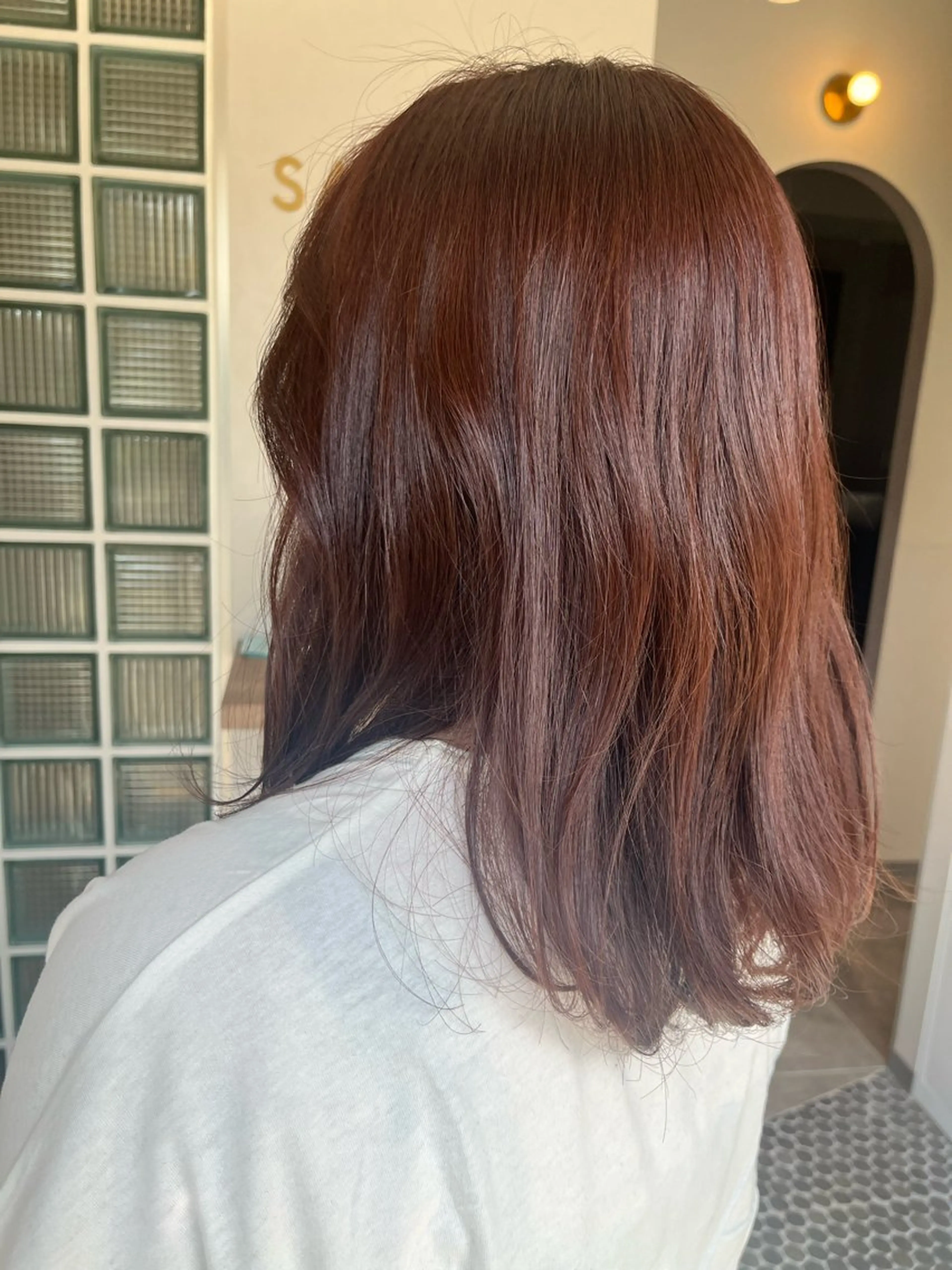 セミロング ピンクブラウン ヘアカラー トリートメント 伊藤 俊平のヘアスタイル