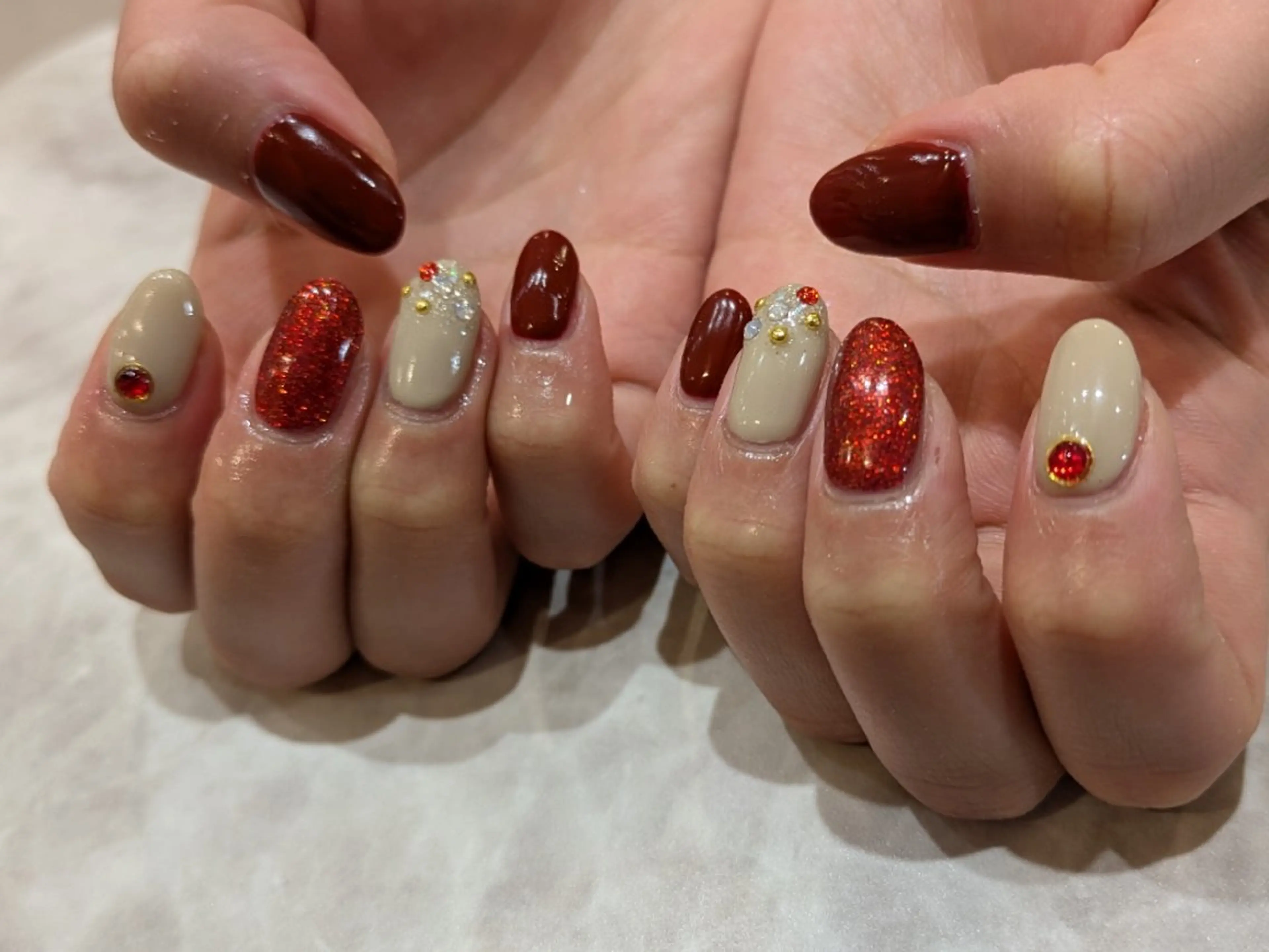 ネイル Risa. h❤︎︎ ˊ˗のネイルデザイン