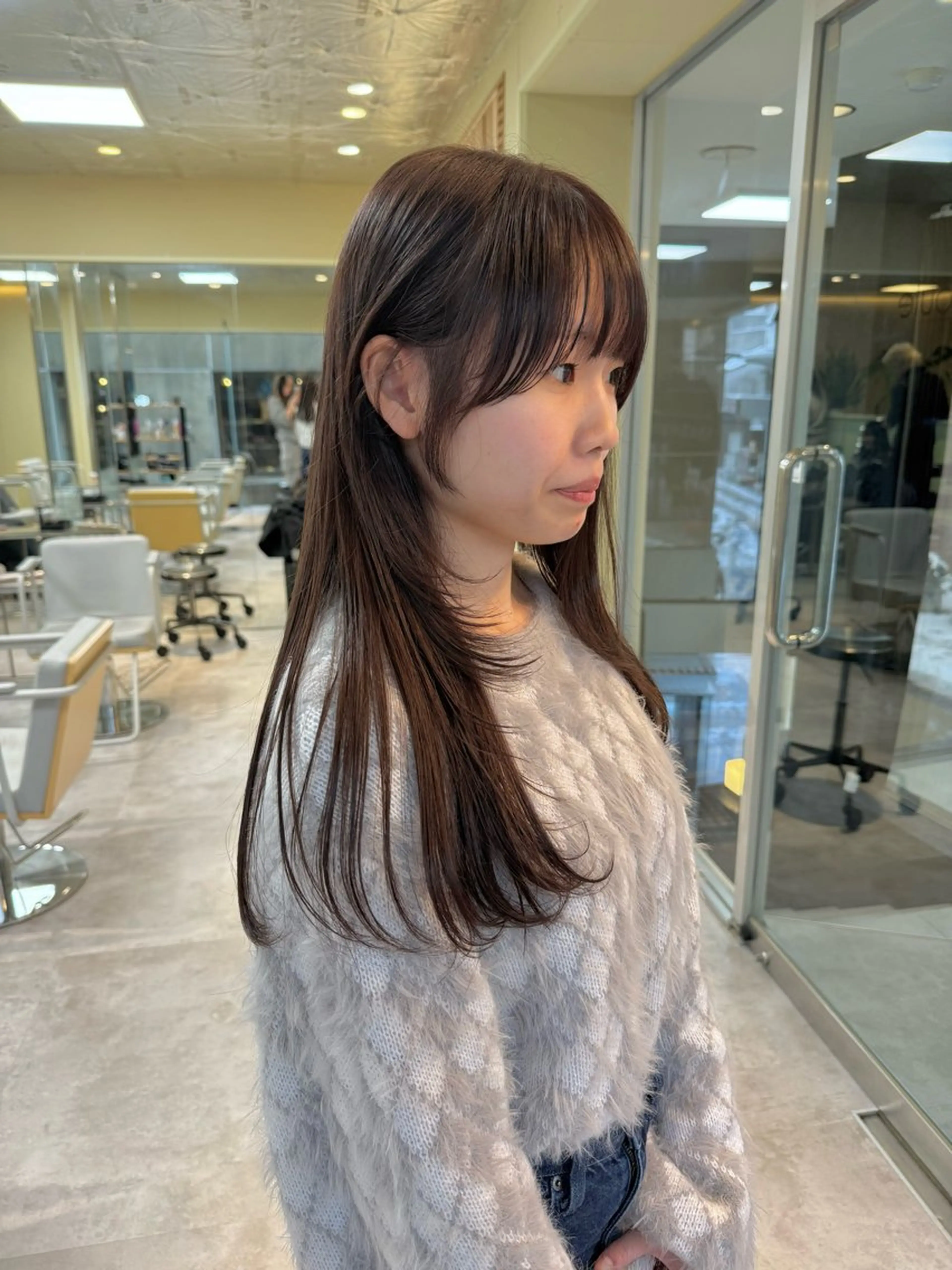 ロング カラー カット ヘアカラー トリートメント 伶風/ボブ/ ハッシュカットのヘアスタイル