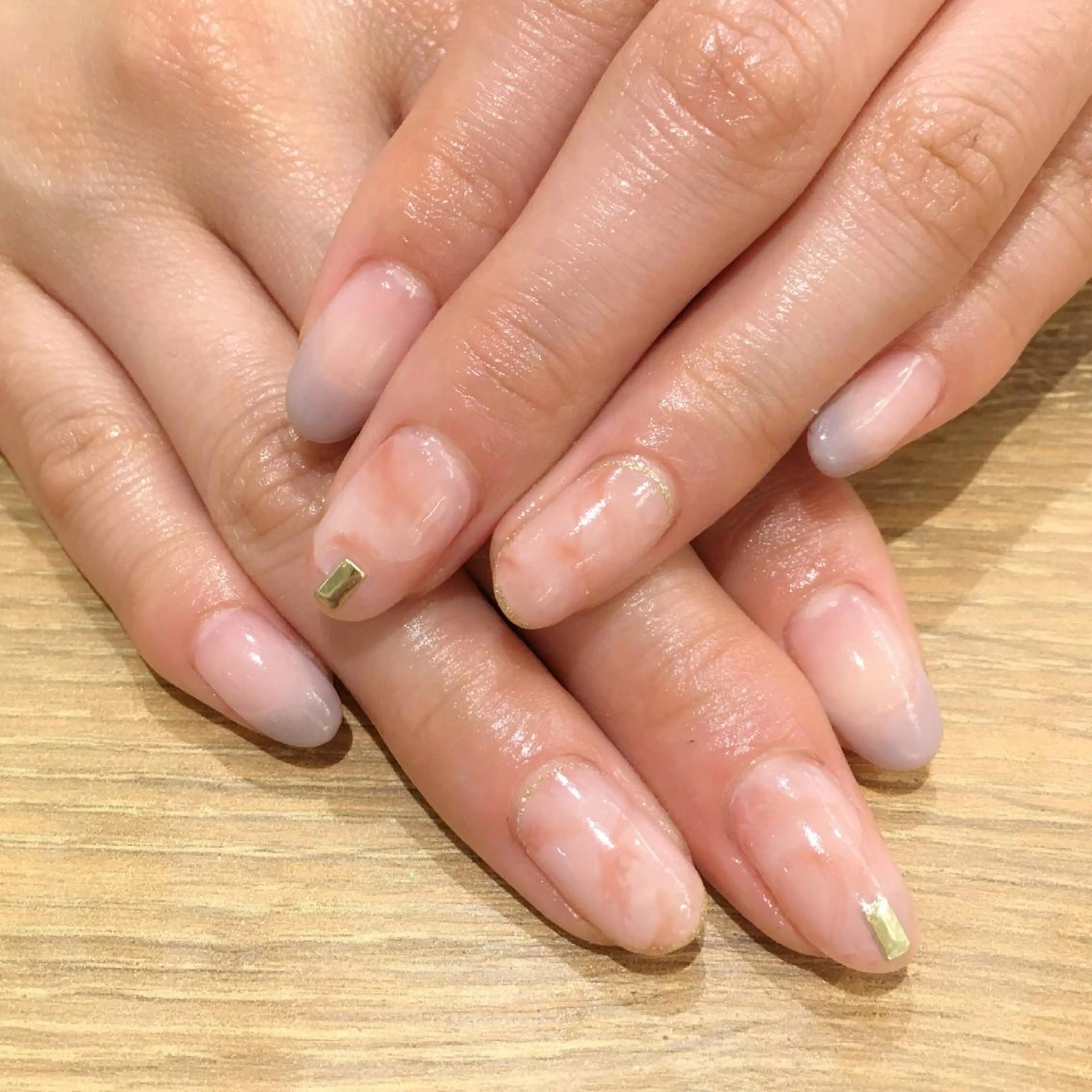 ネイル フレンチネイル ラメ(グリッター) Yuriko Omi パラジェル/渋谷のネイルデザイン