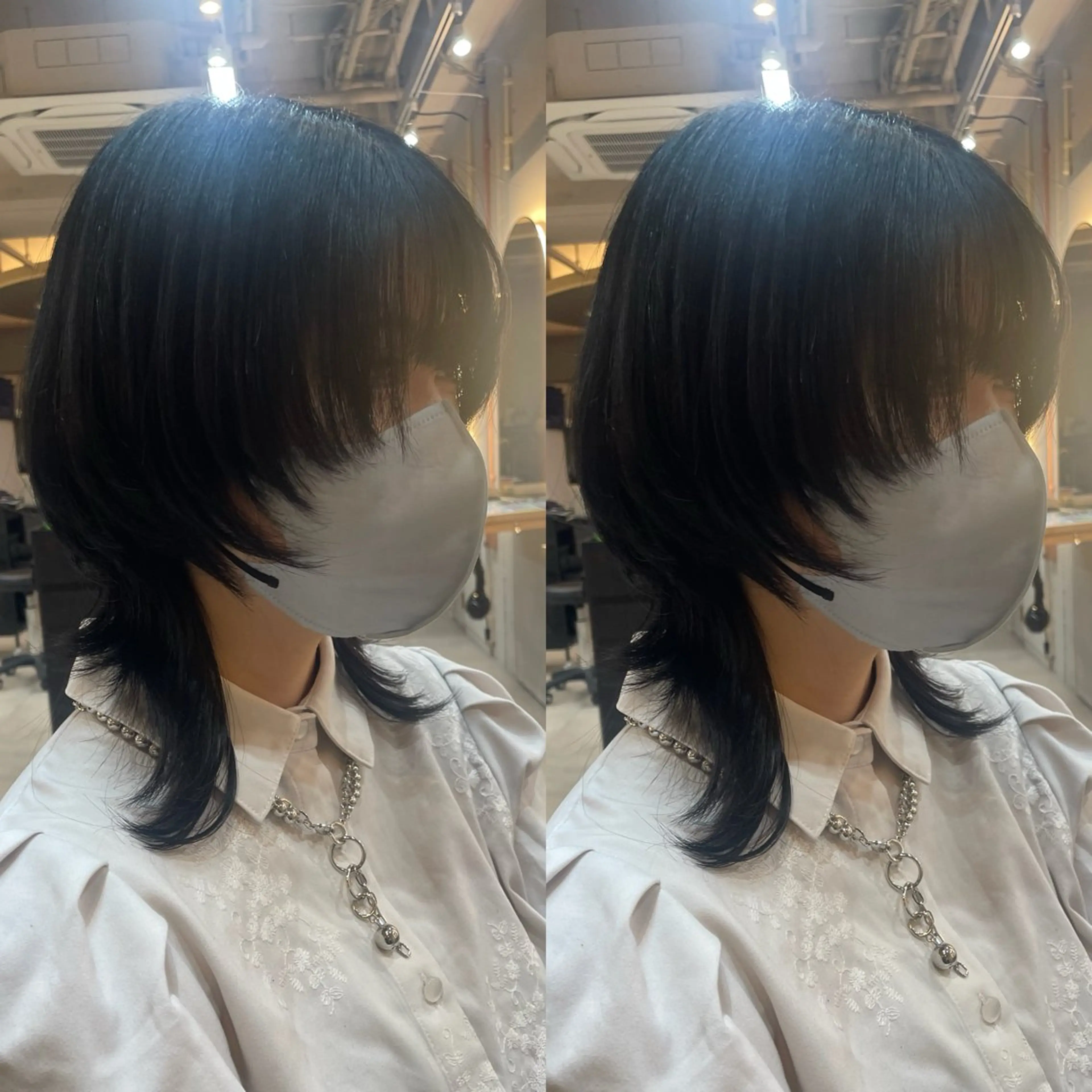 ミディアム カット ヘアセット ブリーチ無しダブル カラー🦕まどかのヘアスタイル