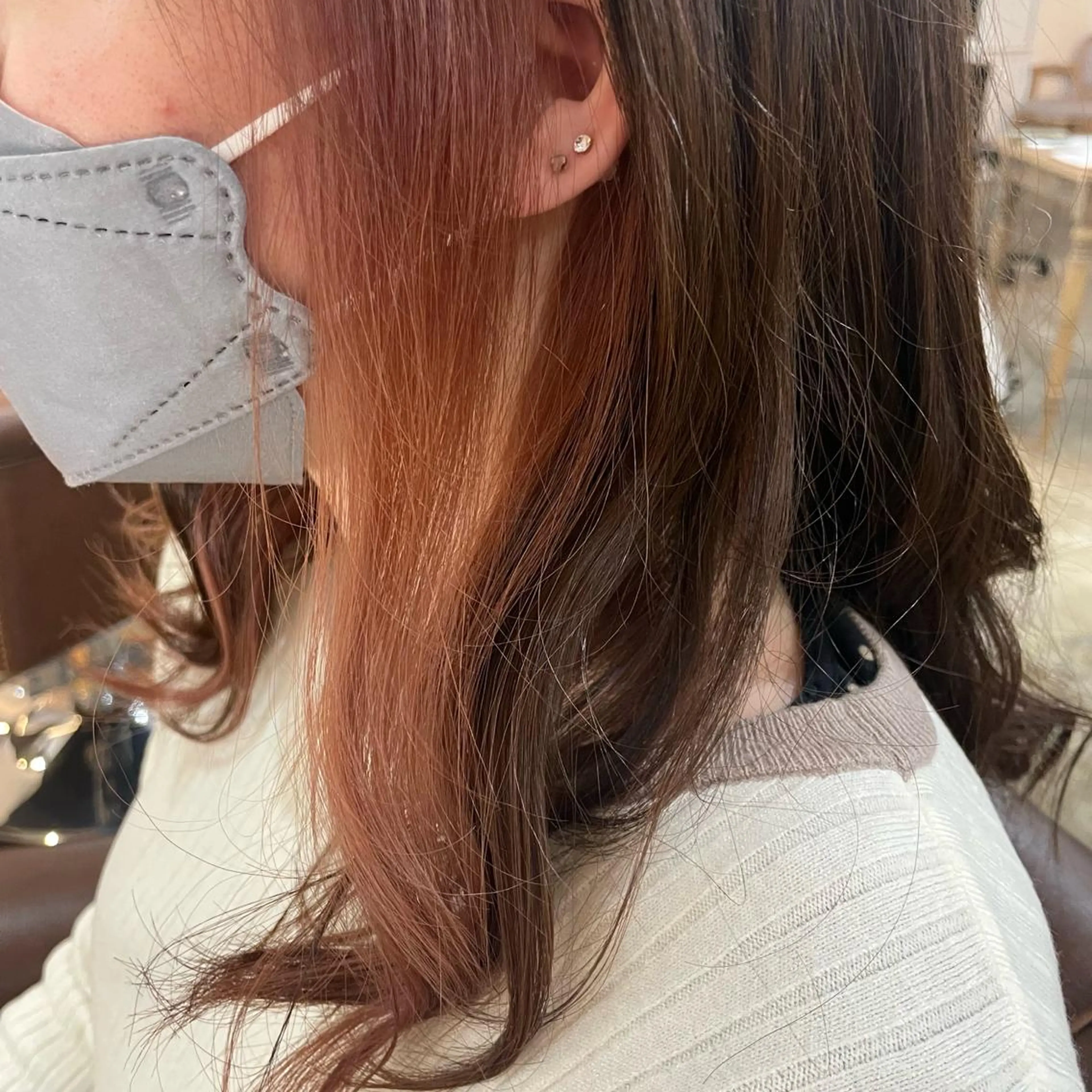 ミディアム カラー ヘアカラー トリートメント FERIAあべの KARINのヘアスタイル