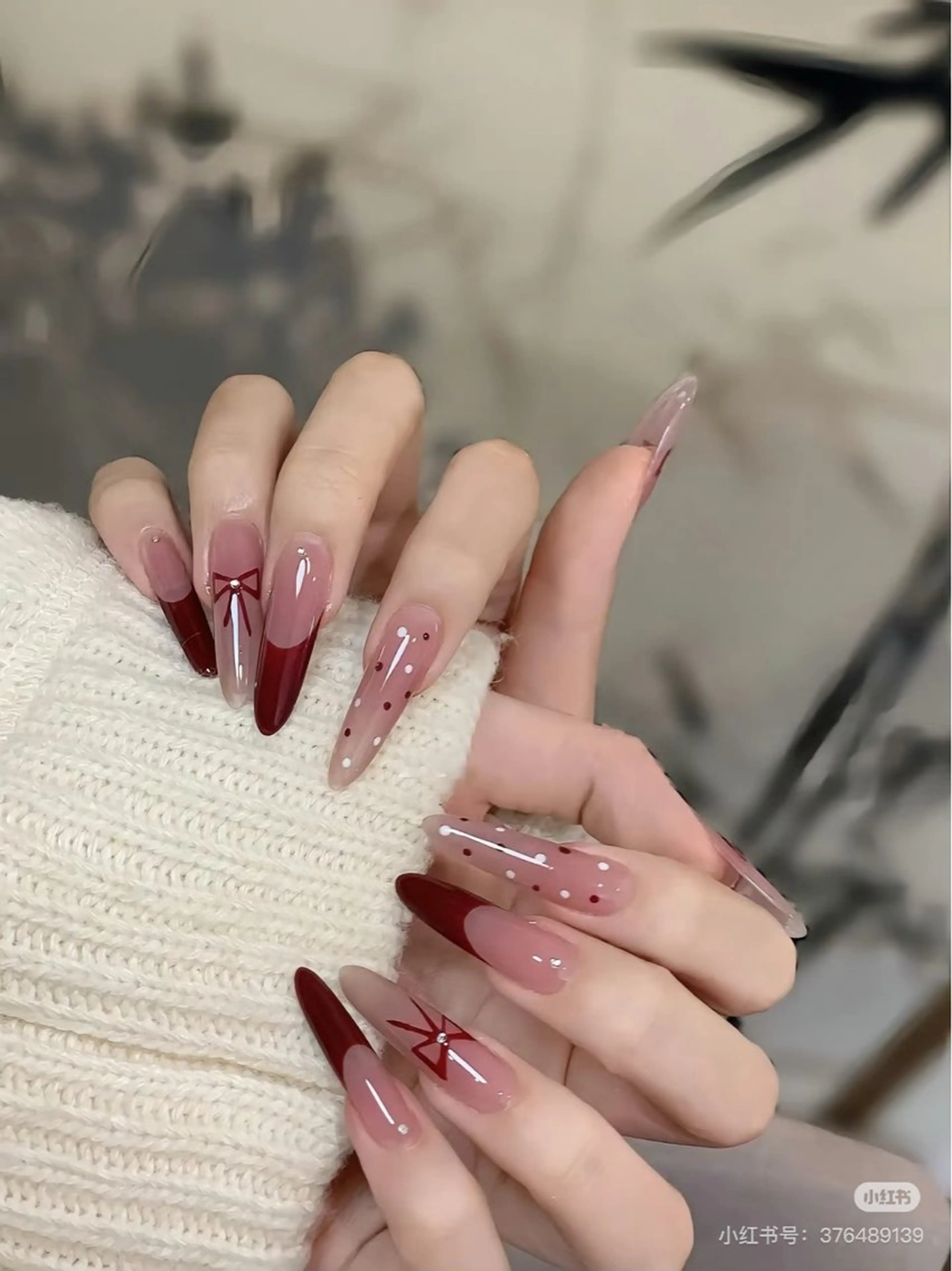 ネイル 成人式 ジェルネイル ロングネイル マグネットネイル 大理石ネイル(マーブル) ハンドネイル MoMoA Nail ネイル長さ出し専門店のネイルデザイン