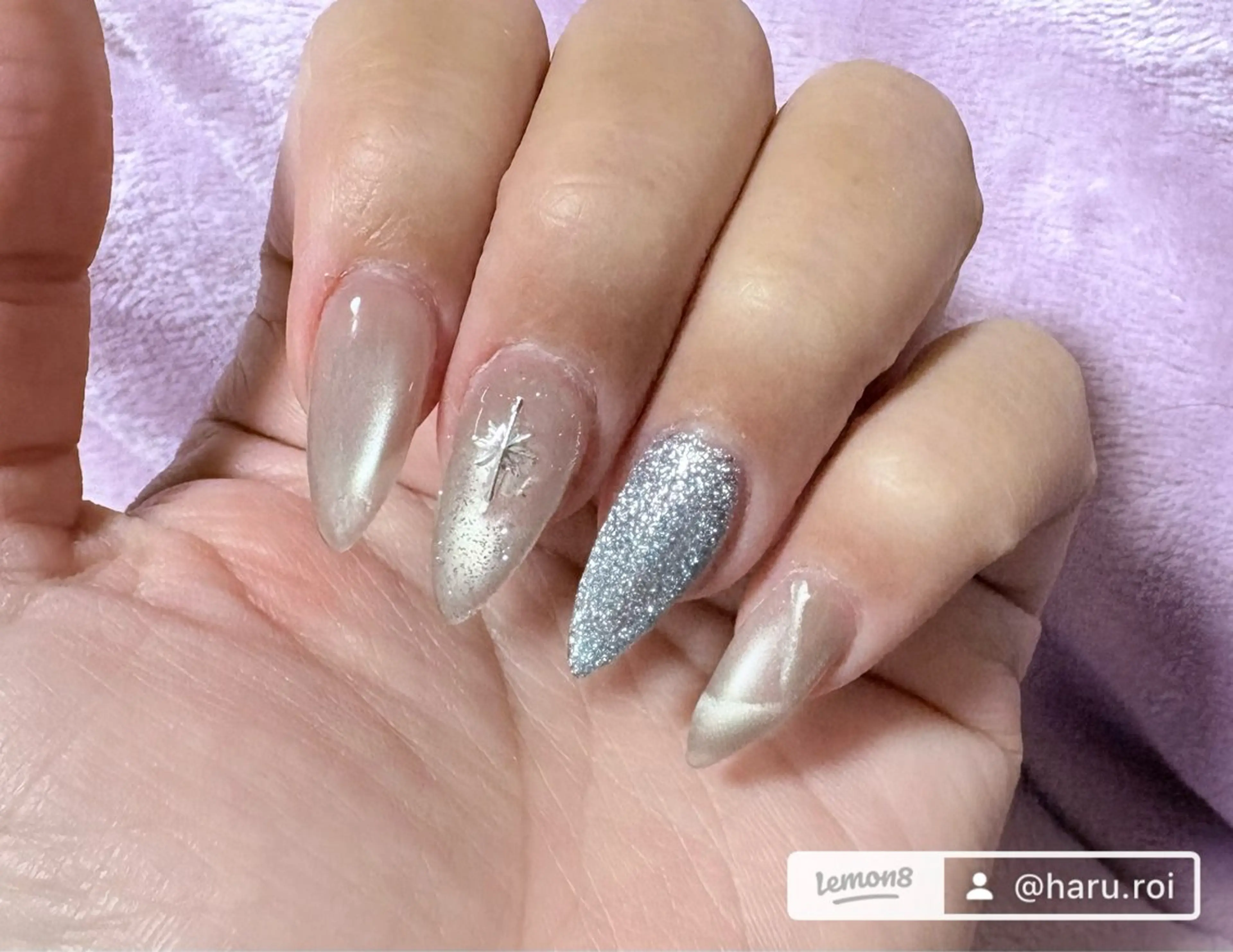 ネイル フラッシュネイル マグネットネイル 冬ネイル ネイルサロン Roiのネイルデザイン