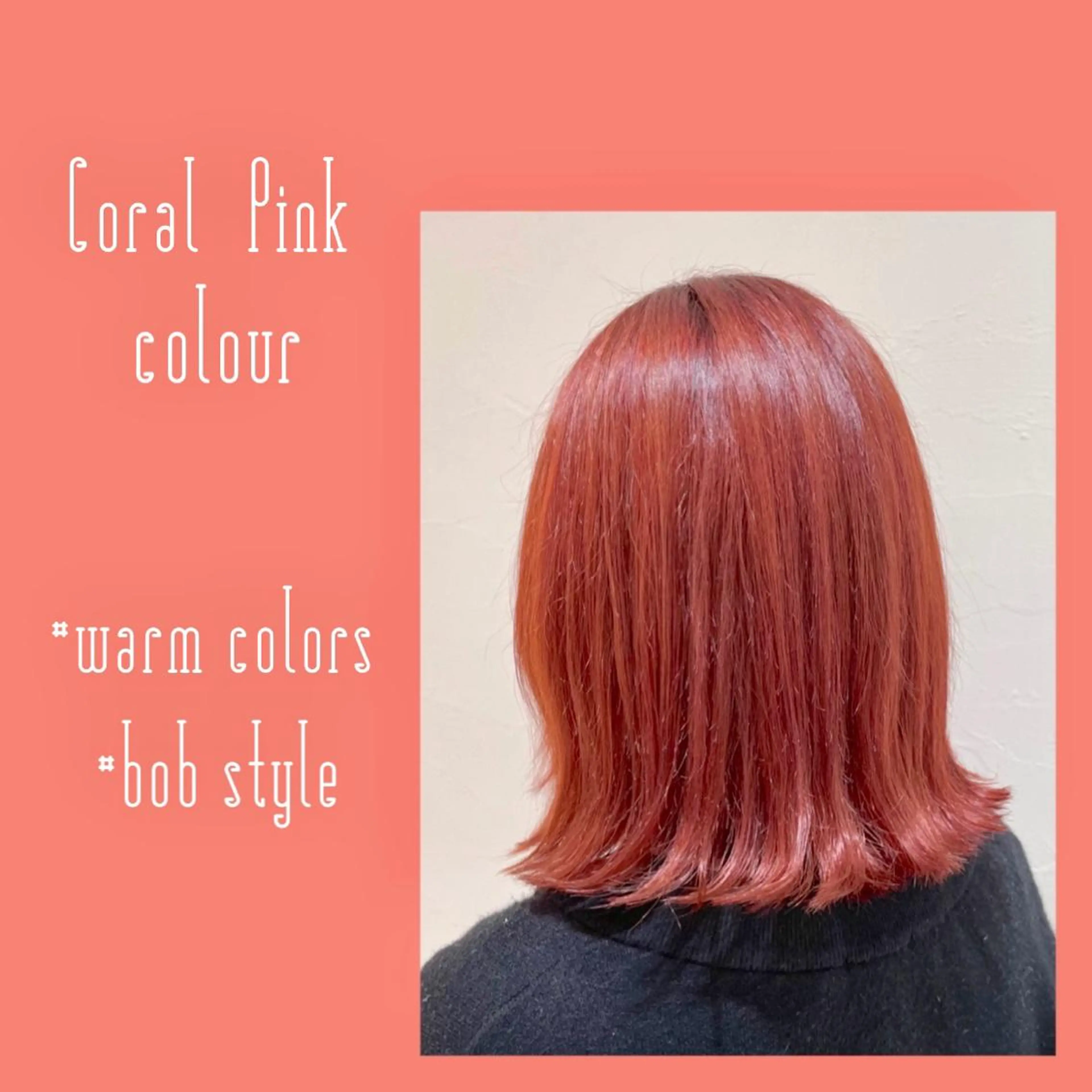 ミディアム カラー ブリーチ ピンクカラー カット ヘアカラー 樋笠 知佳のヘアスタイル