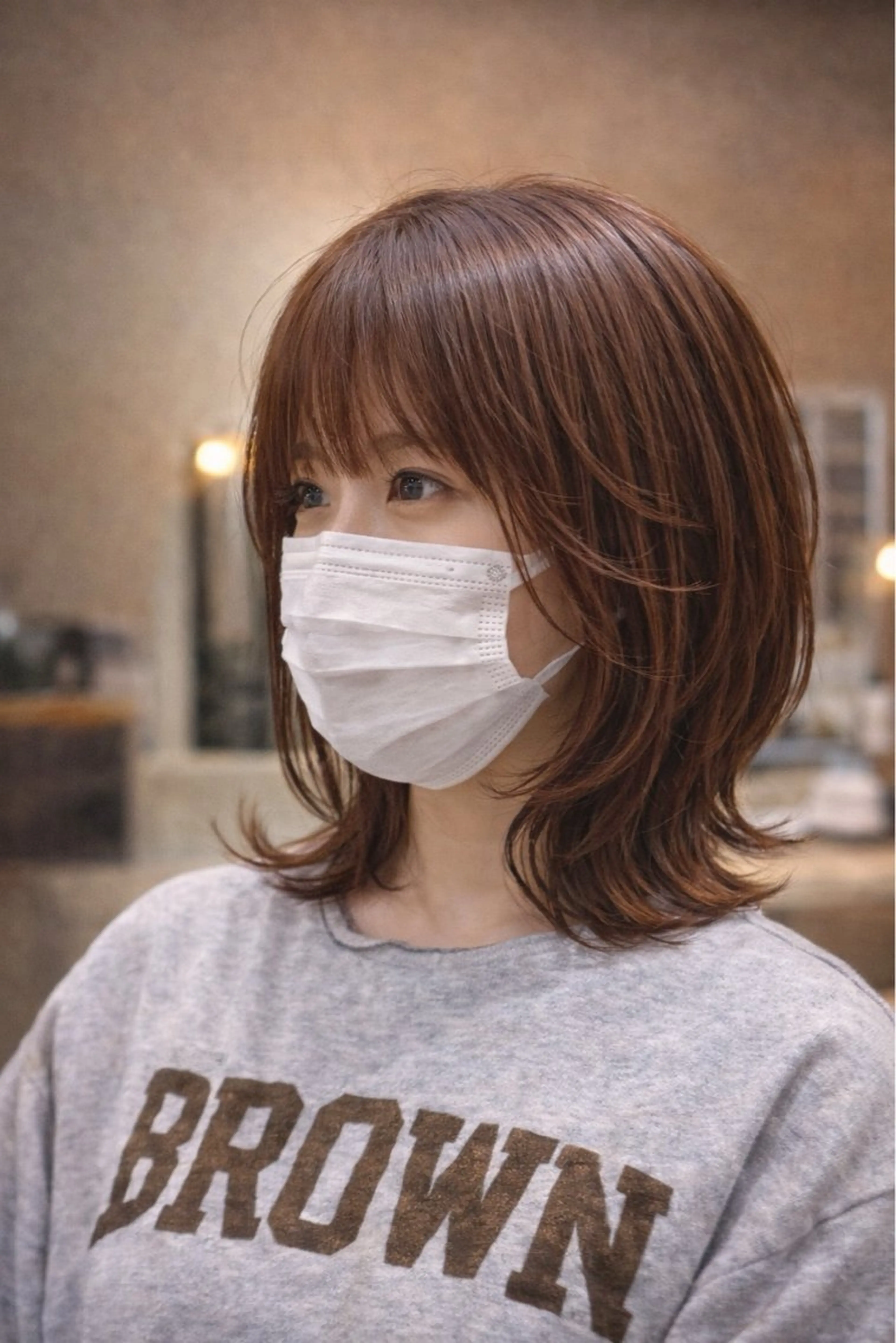 ミディアム 髪質改善 韓国風ヘア レイヤーカット ヘアカラー トリートメント anhelo髪質改善 メテオ髪質改善名駅のヘアスタイル