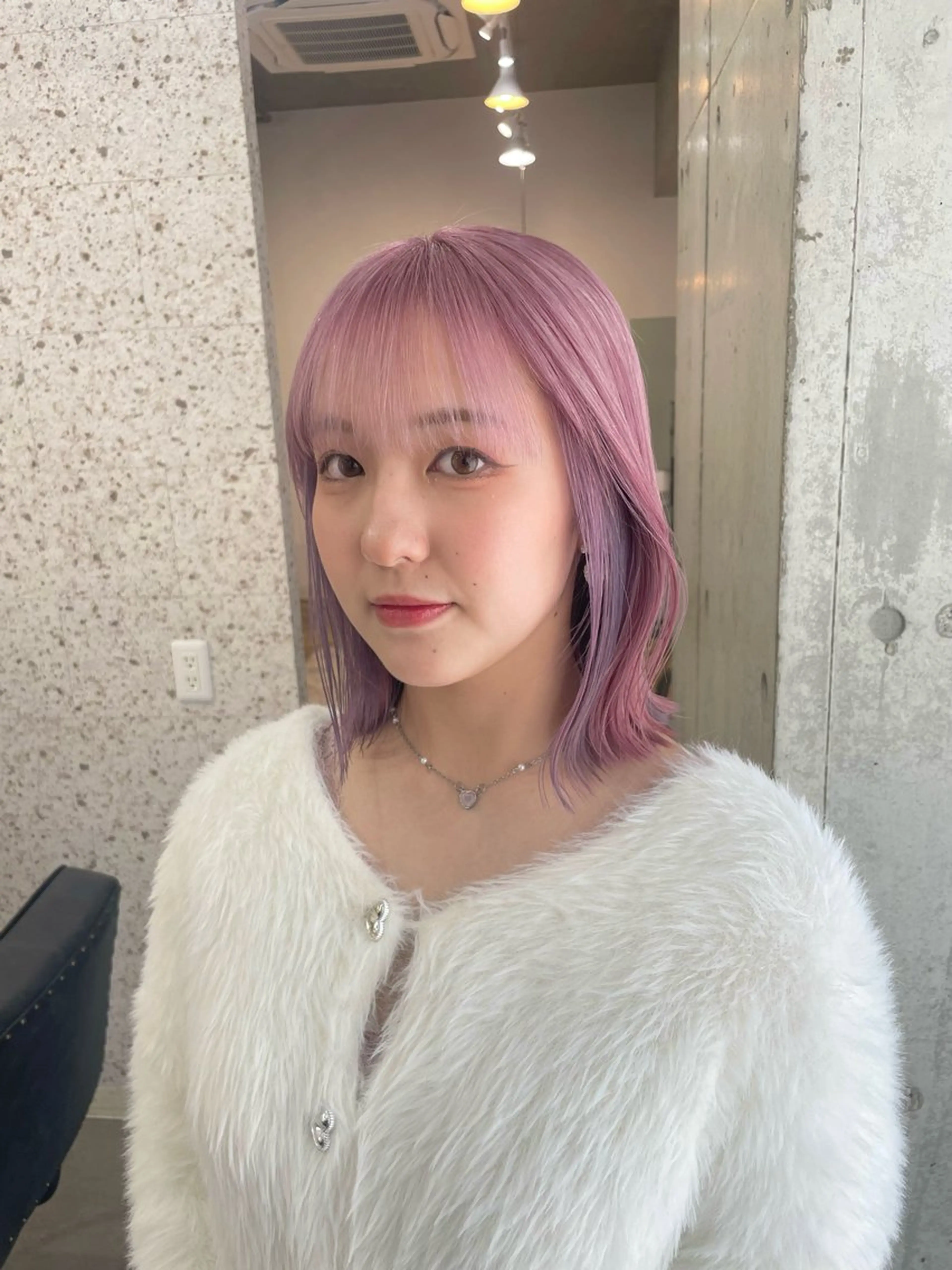 ミディアム カラー ピンクカラー パープルカラー ヘアカラー トリートメント SHOTO ハイトー ン/ブロンドカラーのヘアスタイル