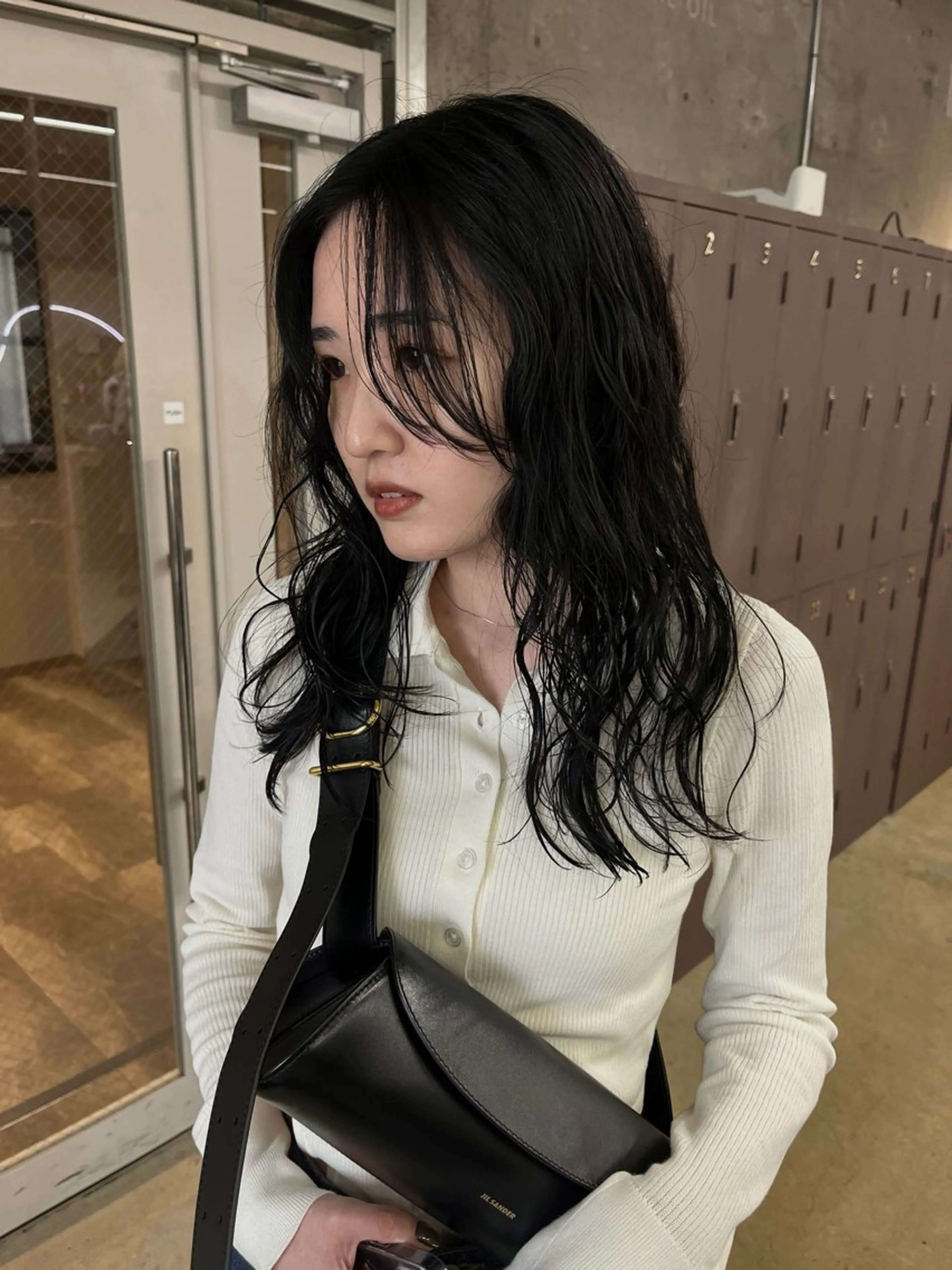 ロング カット ヘアカラー パーマ オリーブ/レイヤー/ 酸性ストレート/ゆなのヘアスタイル