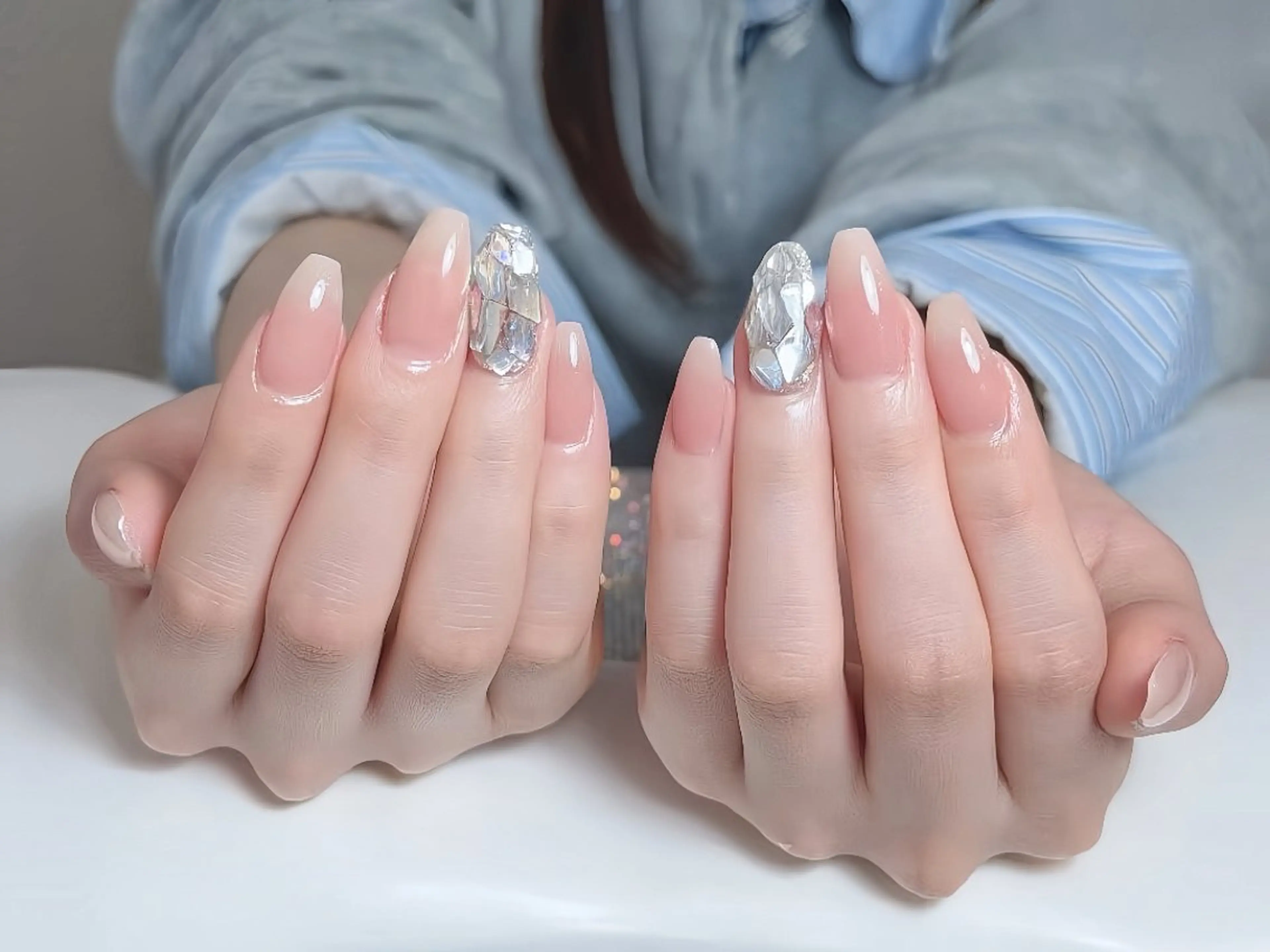 ネイル 長さ出し ジェルネイル 韓国ネイル マグネットネイル 持ち込み Egao Nail錦糸町店のネイルデザイン