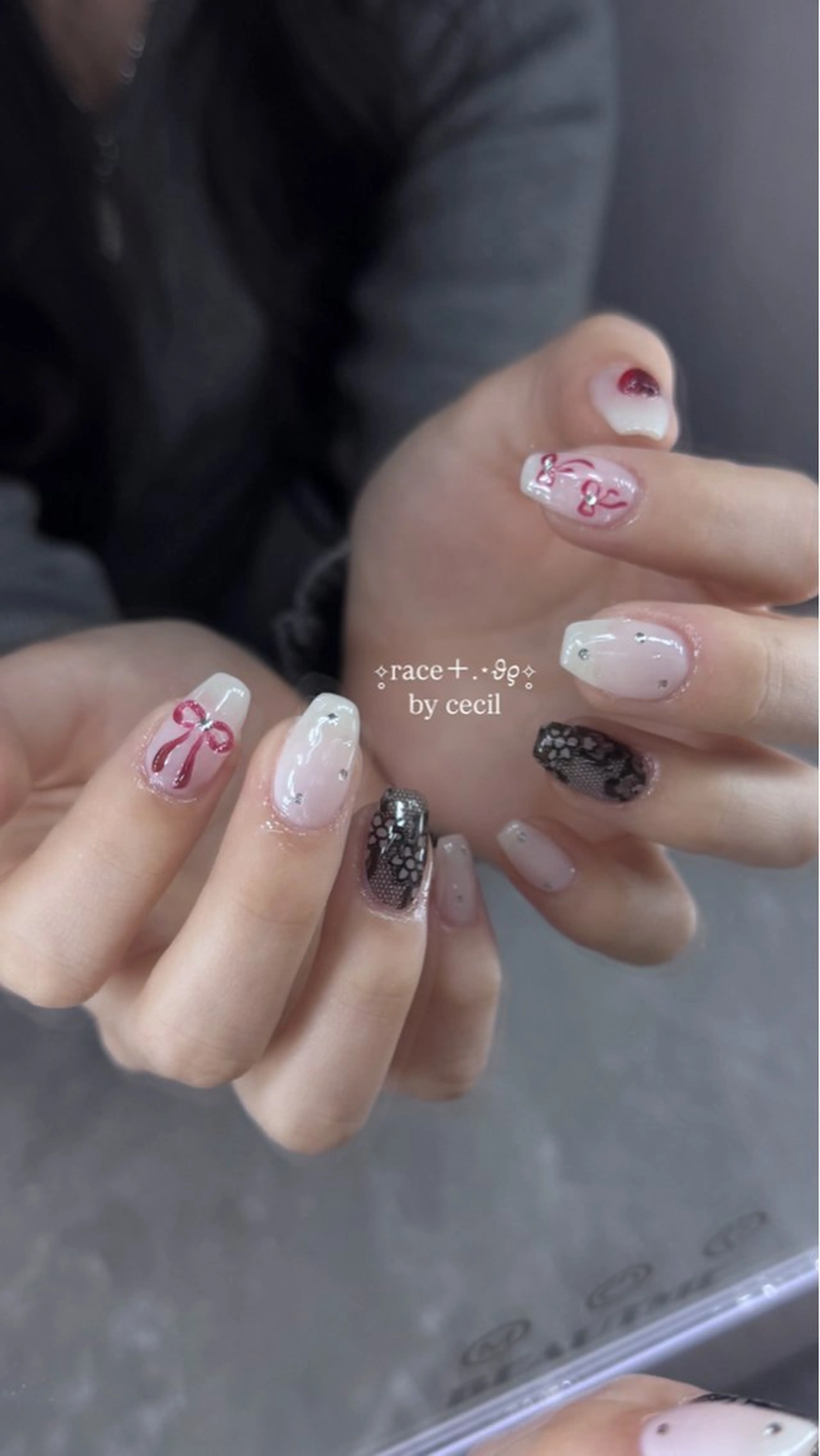 ネイル フレンチネイル 韓国ネイル マグネットネイル メンズネイル ニュアンスネイル ハンドネイル GRANDE大須 Cecil💜のネイルデザイン