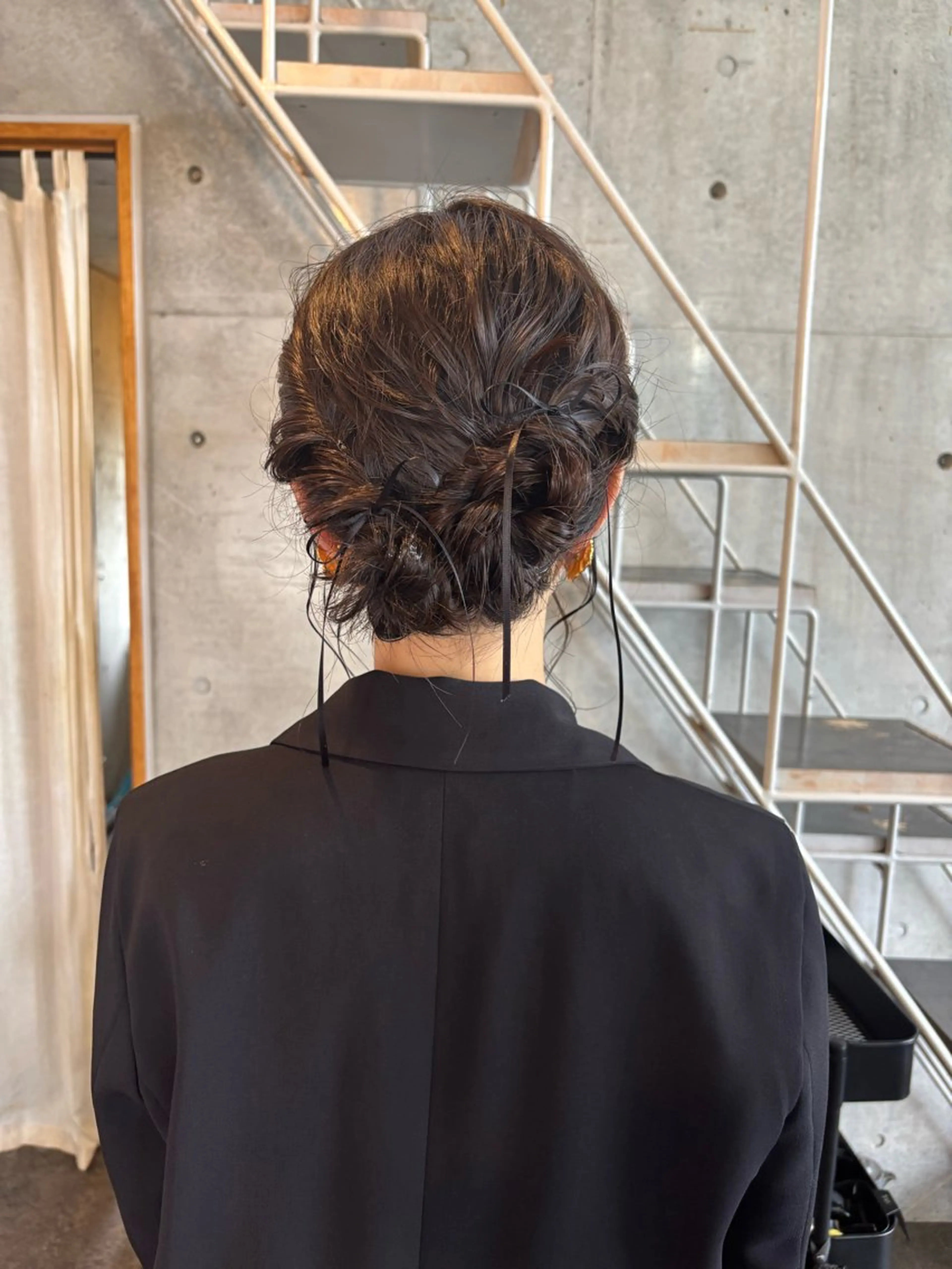 ミディアム パーマ ヘアアレンジ 大林 エリコのヘアスタイル