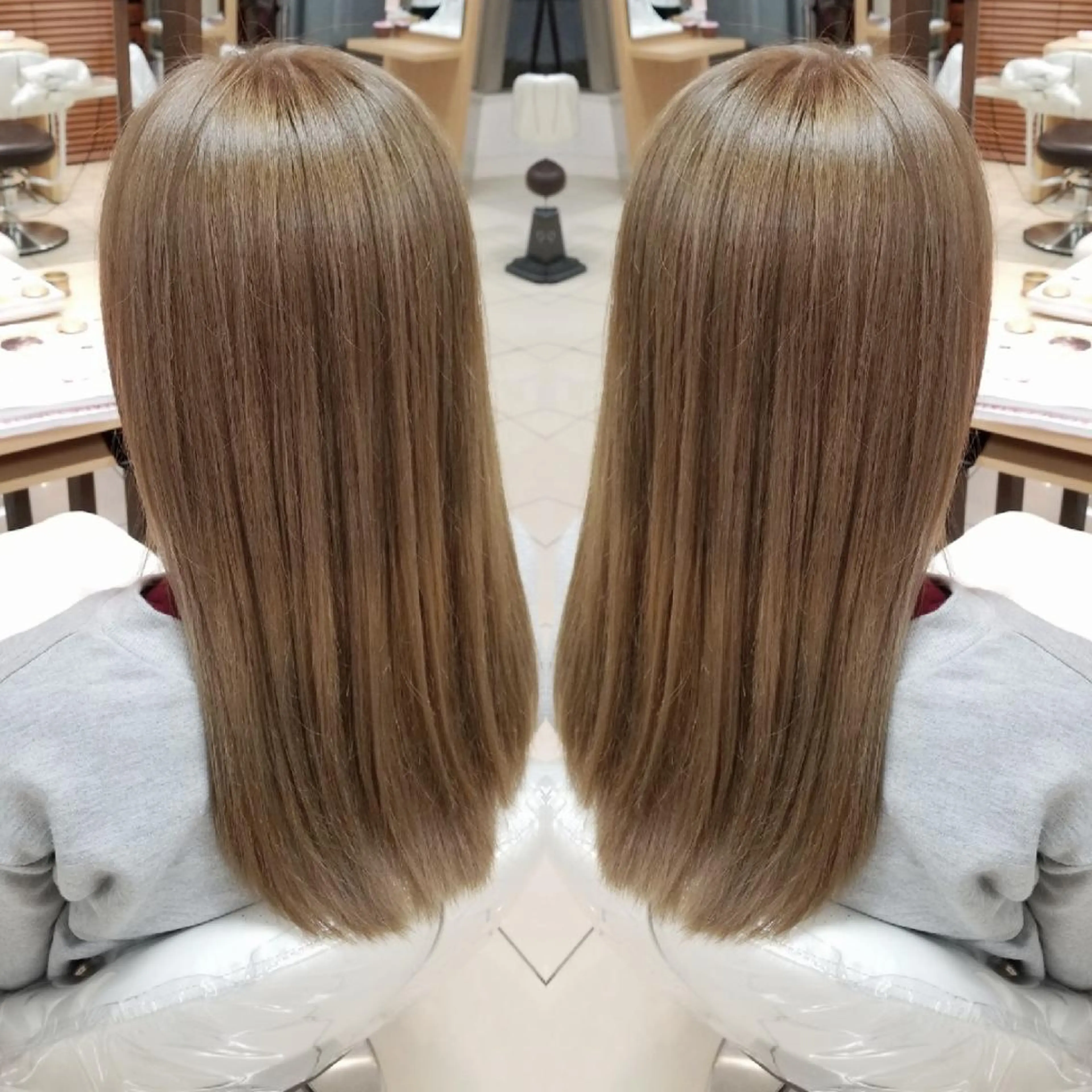 ロング カラー アッシュ ブリーチ オレンジ 髪質改善特化美容師 小林和哉のヘアスタイル