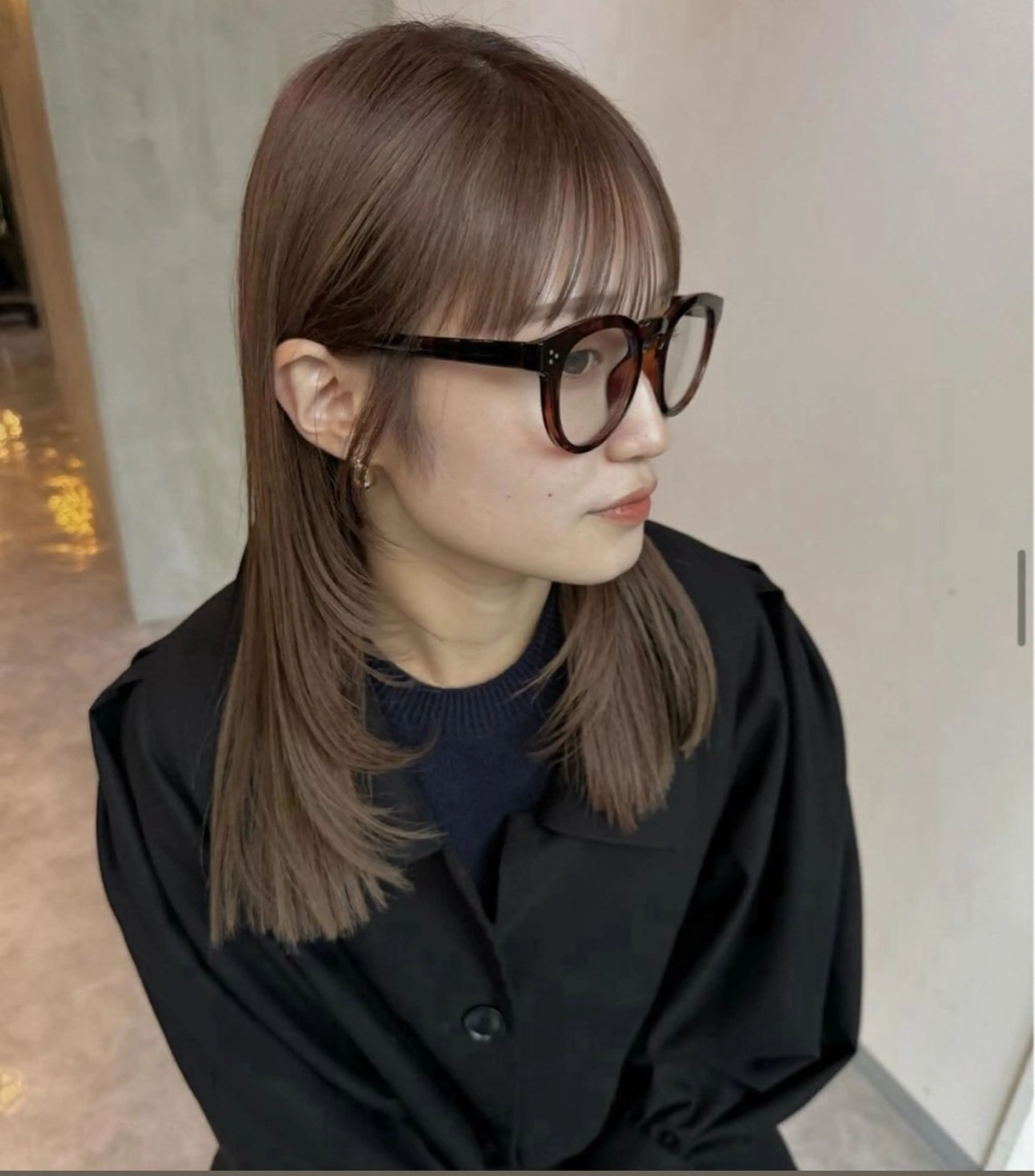 セミロング ヘアカラー 中村 日奈深のヘアスタイル