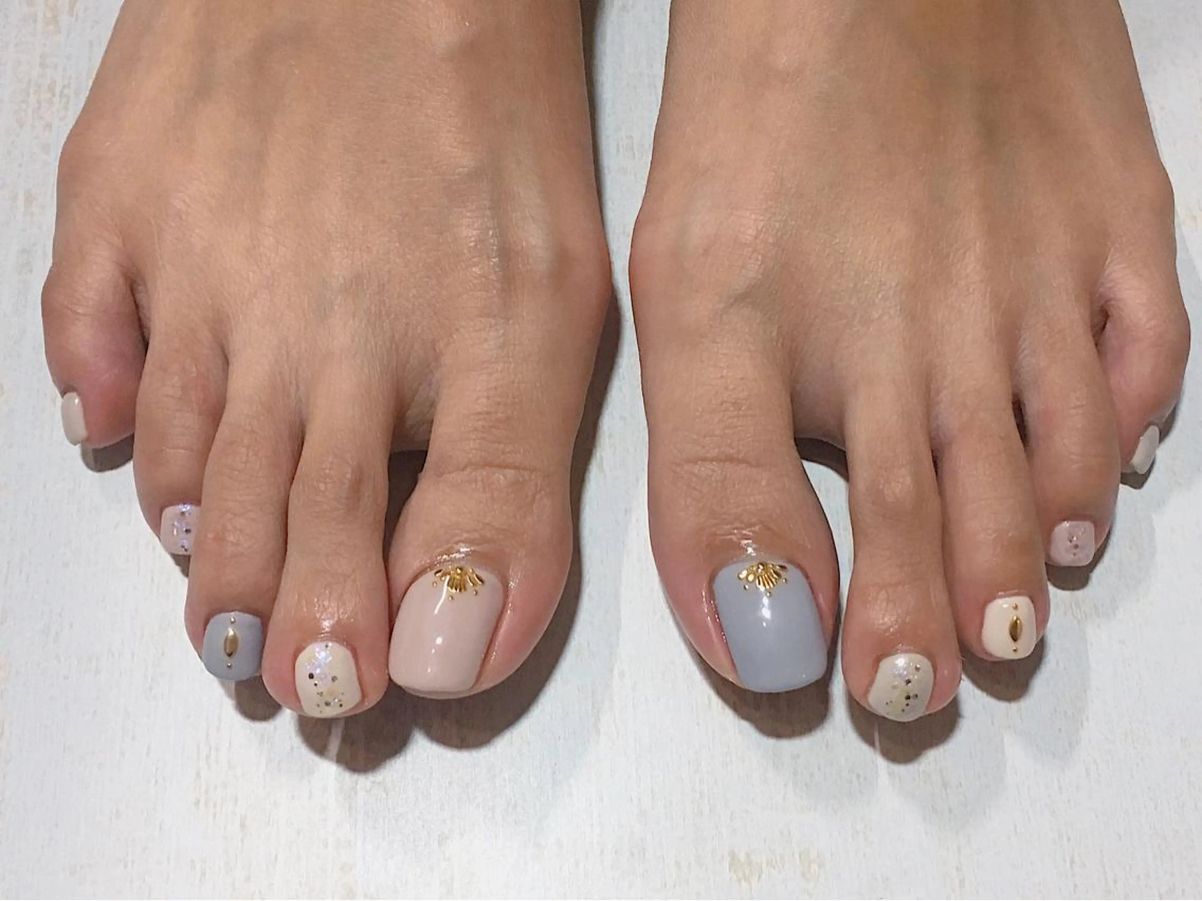 ネイル フットネイル 𖡼 yumenoのネイルデザイン