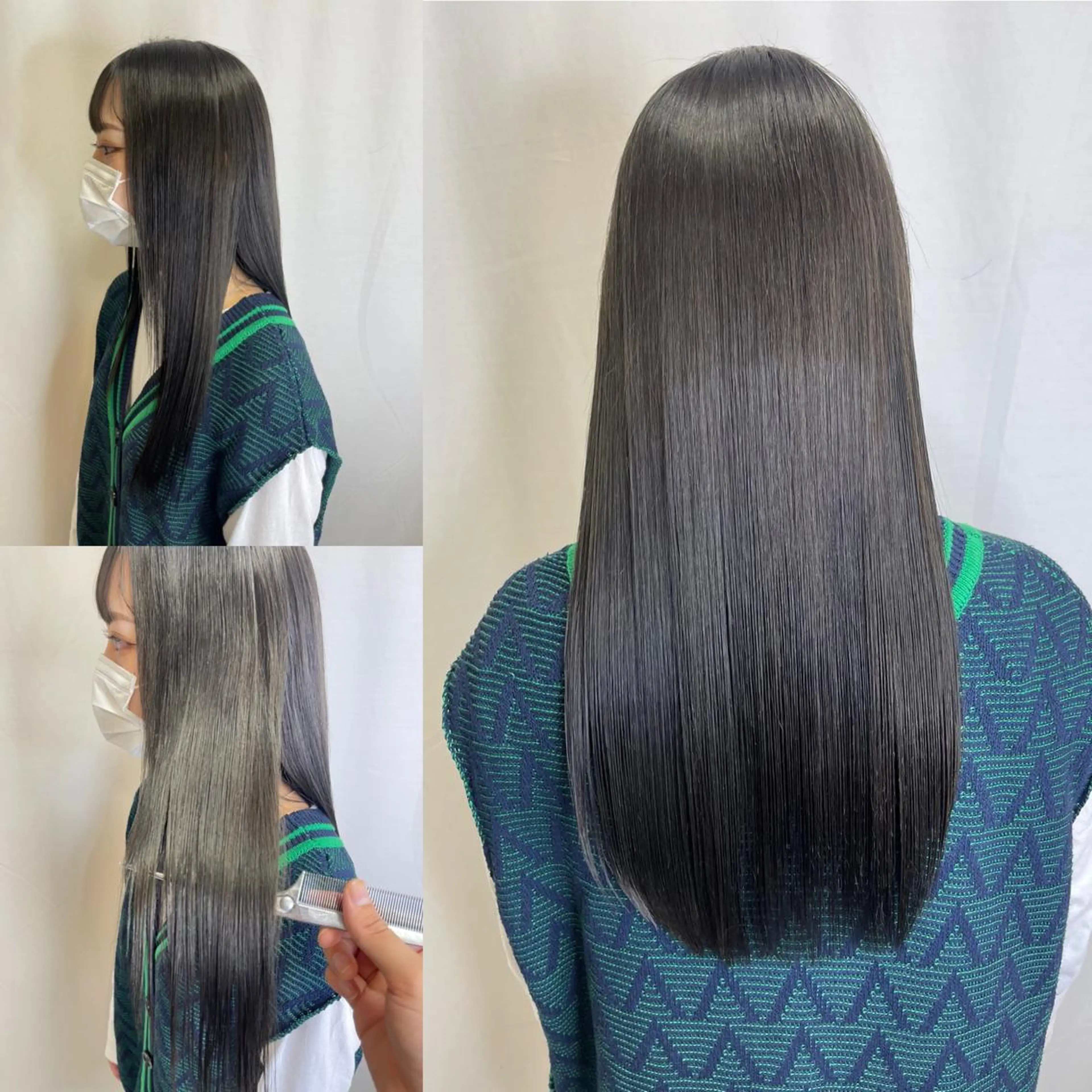 ロング カラー パーマ ブリーチ 縮毛矯正 カット ヘアカラー 縮毛矯正 髪質改善/縮毛矯正 /レイヤー岡部のヘアスタイル