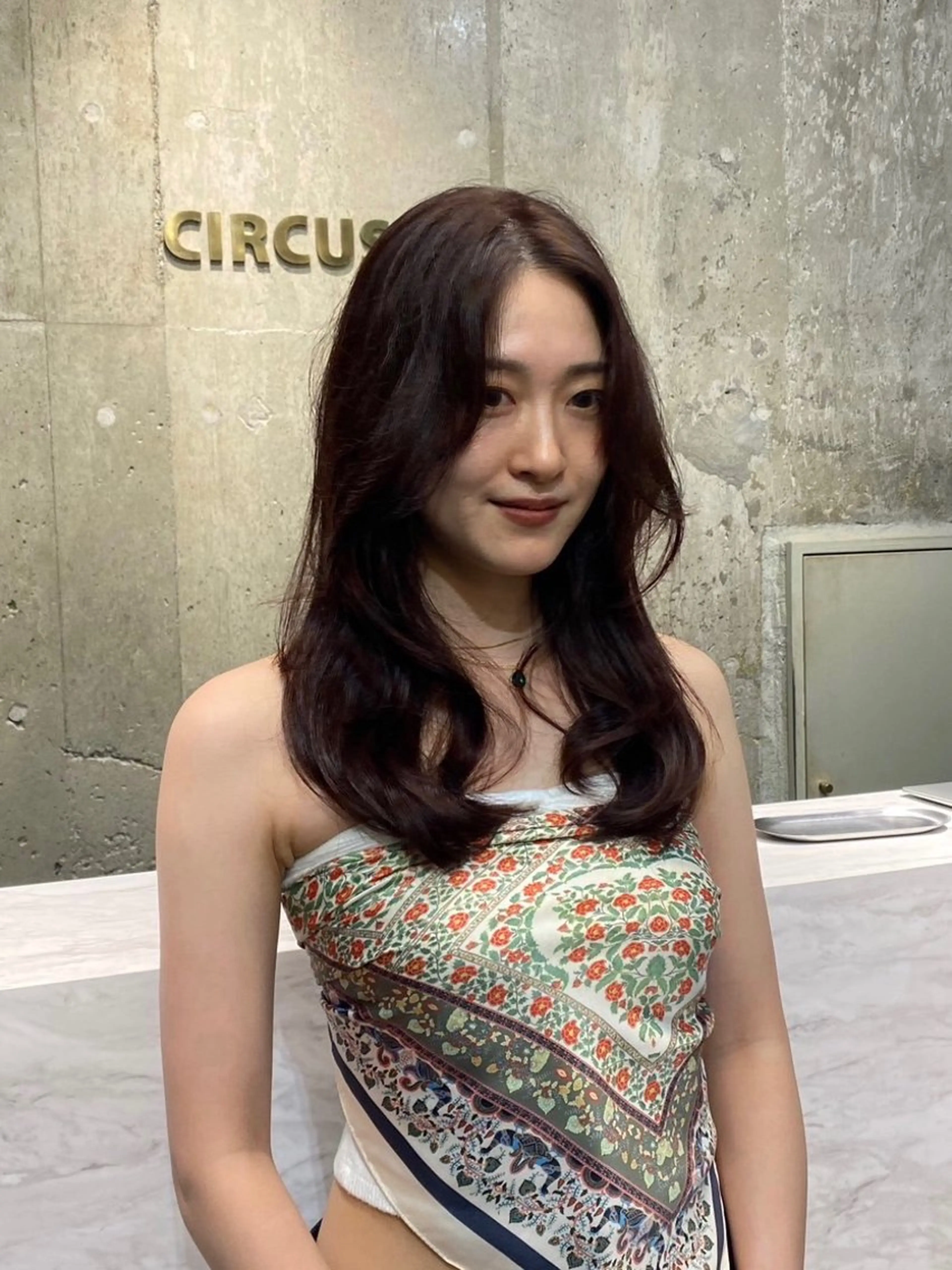 ロング カラー ブラウンカラー ピンクカラー ピンクブラウン 坂本 かやのヘアスタイル