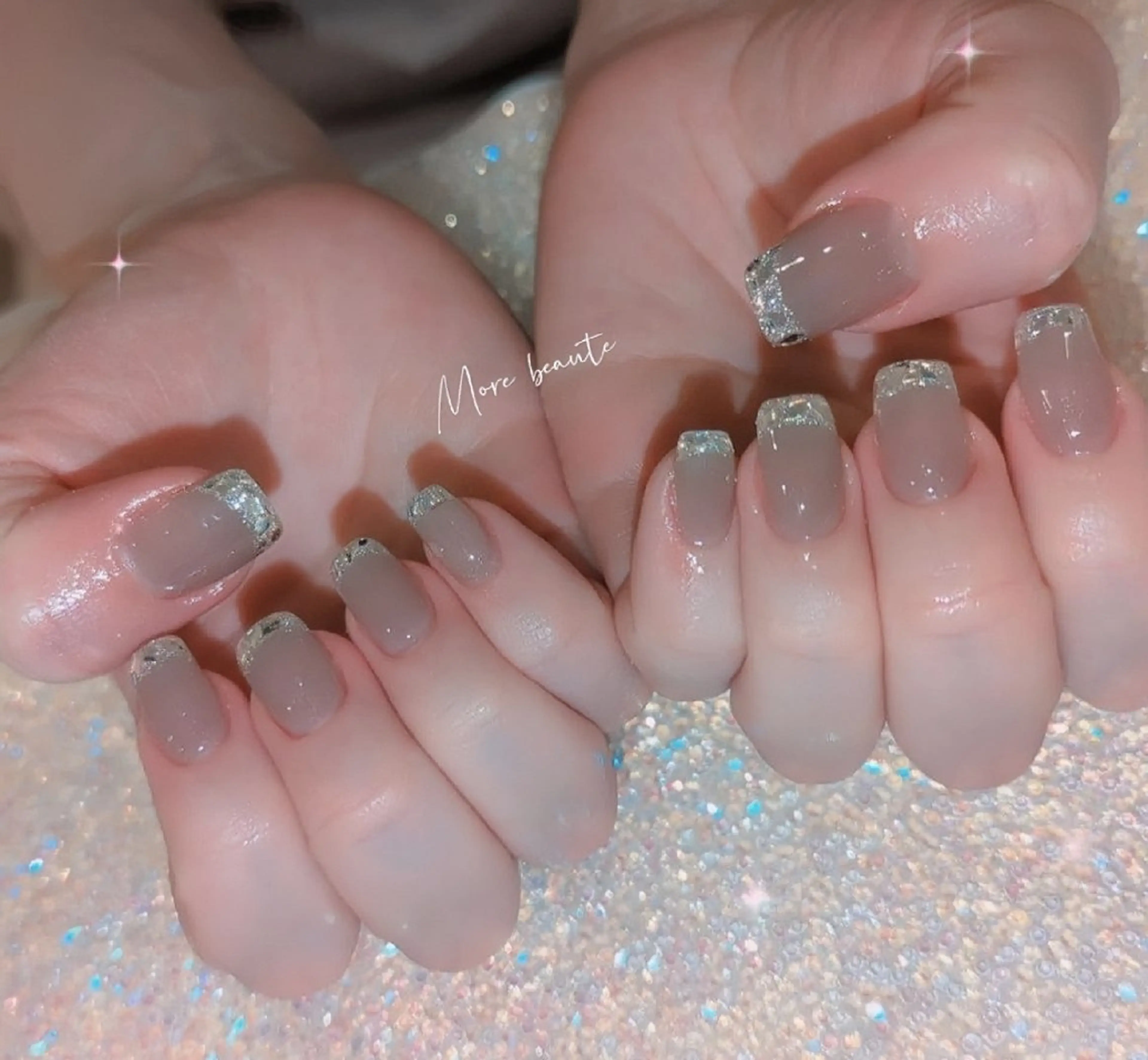 ネイル 長さ出し ジェルネイル ハート 韓国ネイル マグネットネイル ハンドネイル I LOVE ME NAIL.｡.:*♡のネイルデザイン