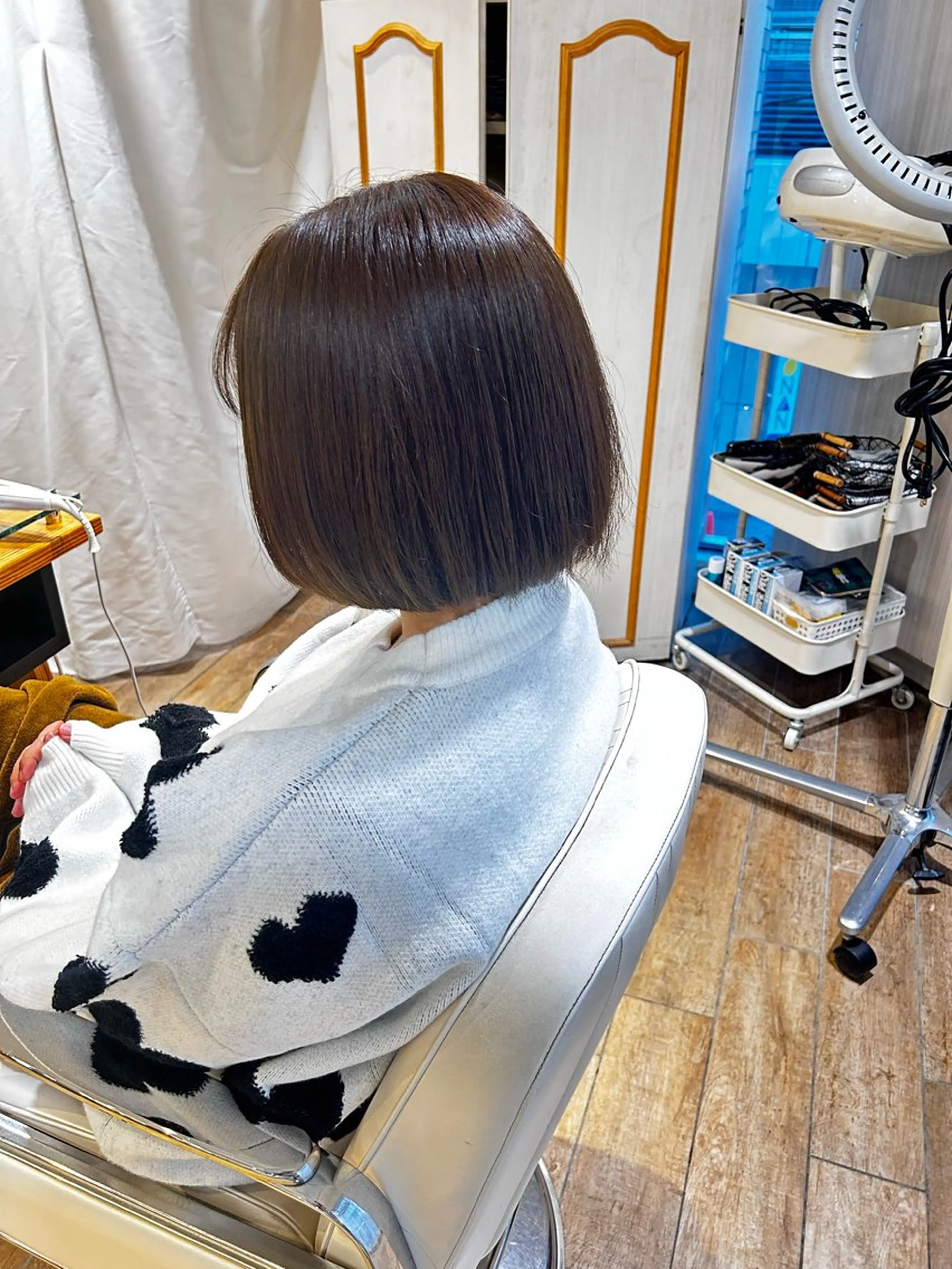 ミディアム カラー ヘアカラー トリートメント ハイトーン/カラー/ ヘアセット/松田健佑のヘアスタイル