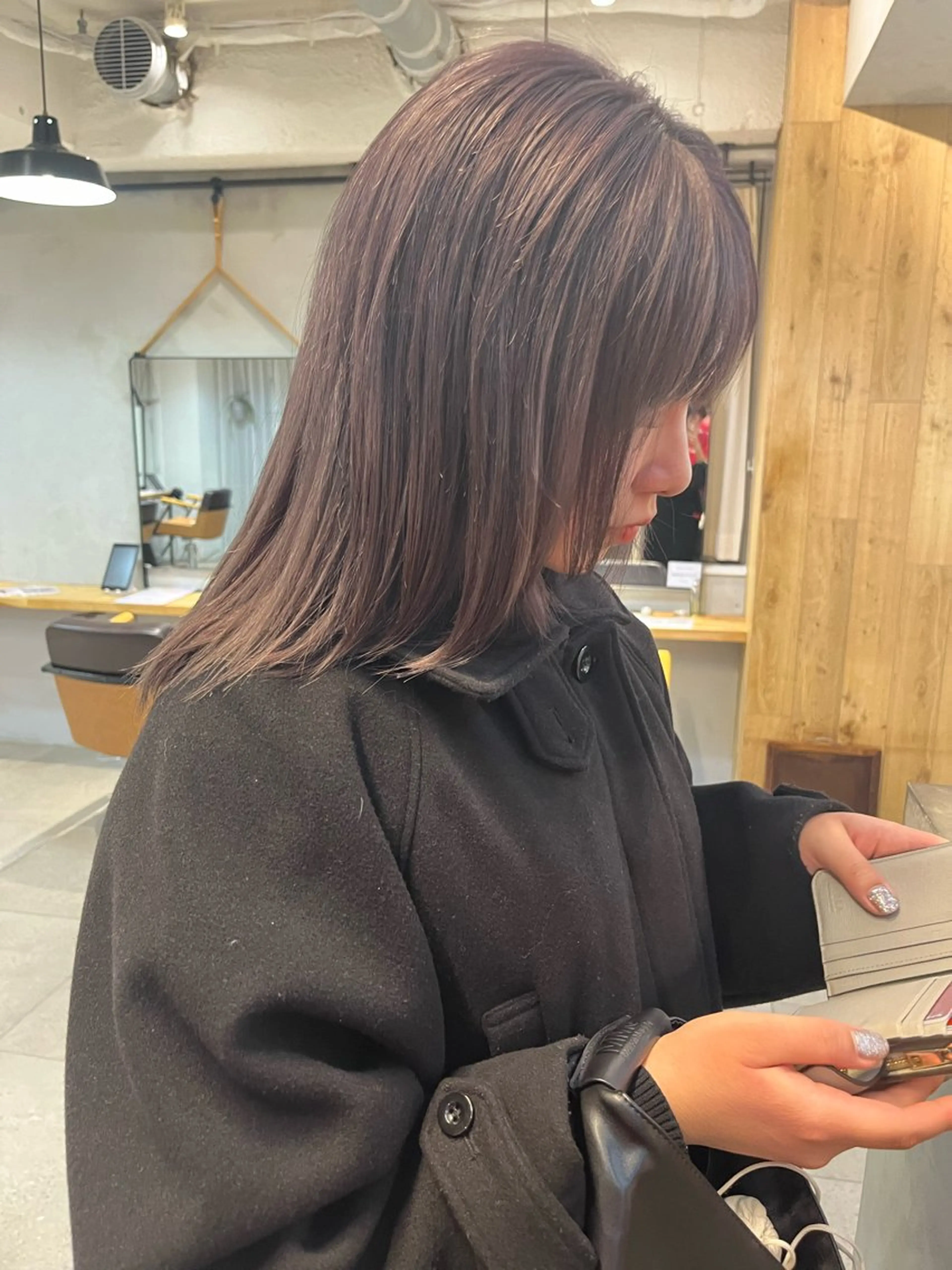 セミロング カラー 赤み消しカラー/ ナチュラル/トモキのヘアスタイル