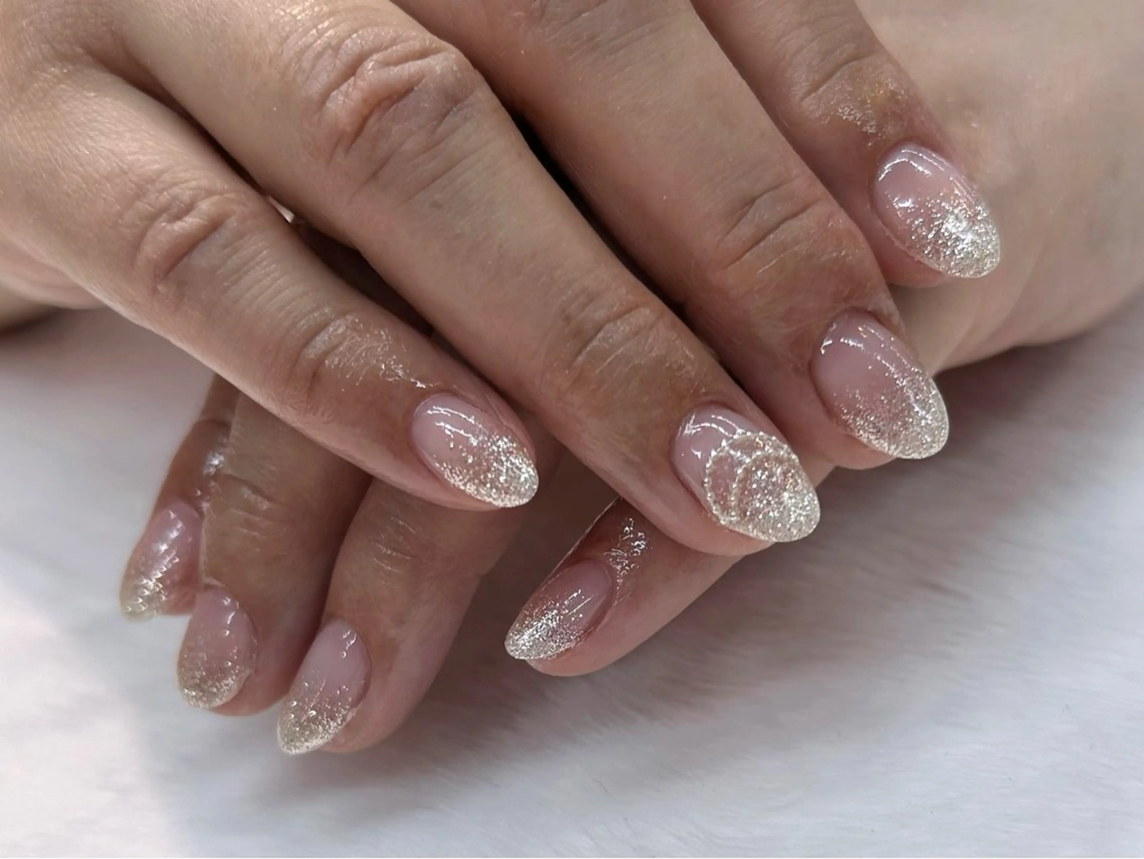 ネイル ラメ(グリッター) ラメグラデーション ワンホンネイル 狭間 GRANBEAUTYのネイルデザイン