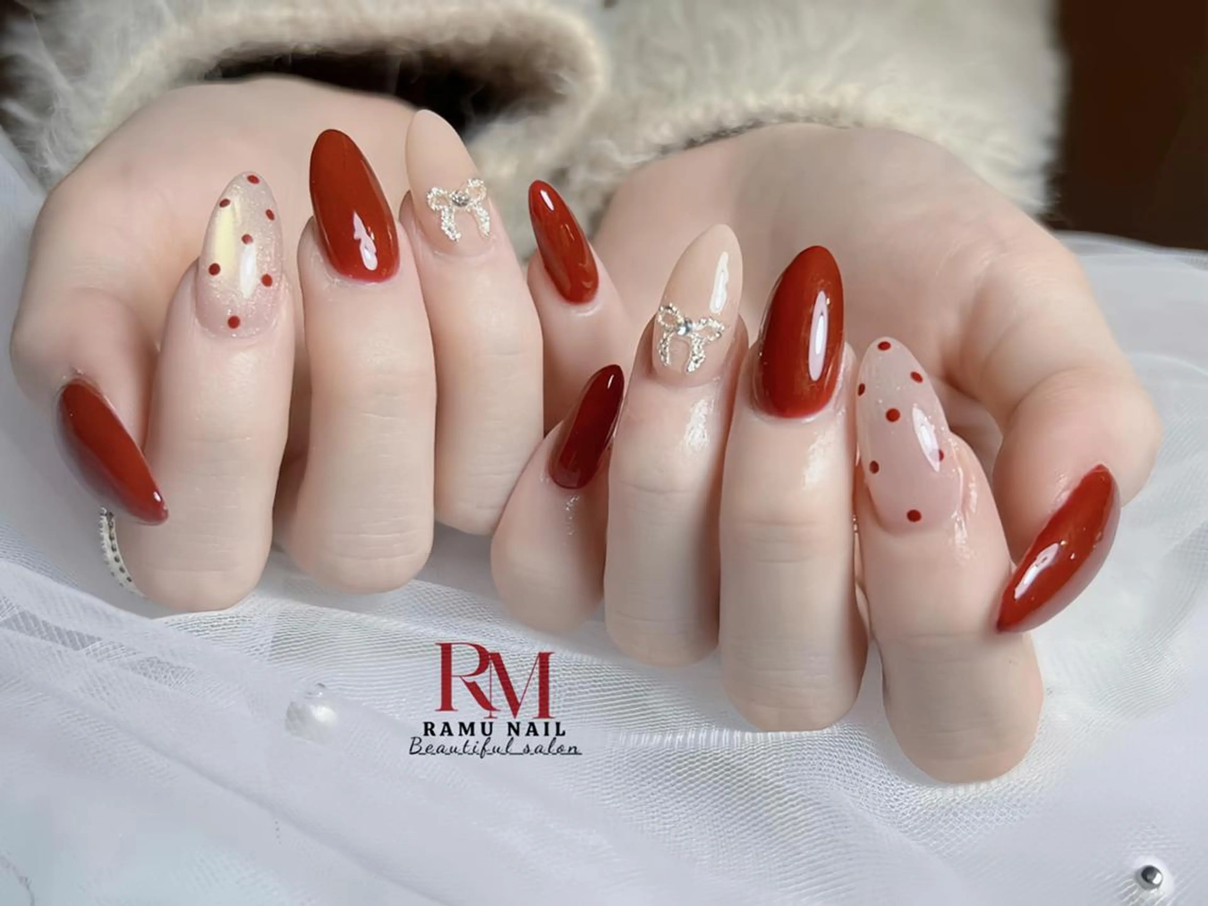 ネイル アートネイル チークネイル 長さ出し フレンチネイル グラデーション ハンドネイル RAMU_Nail 池袋店のネイルデザイン