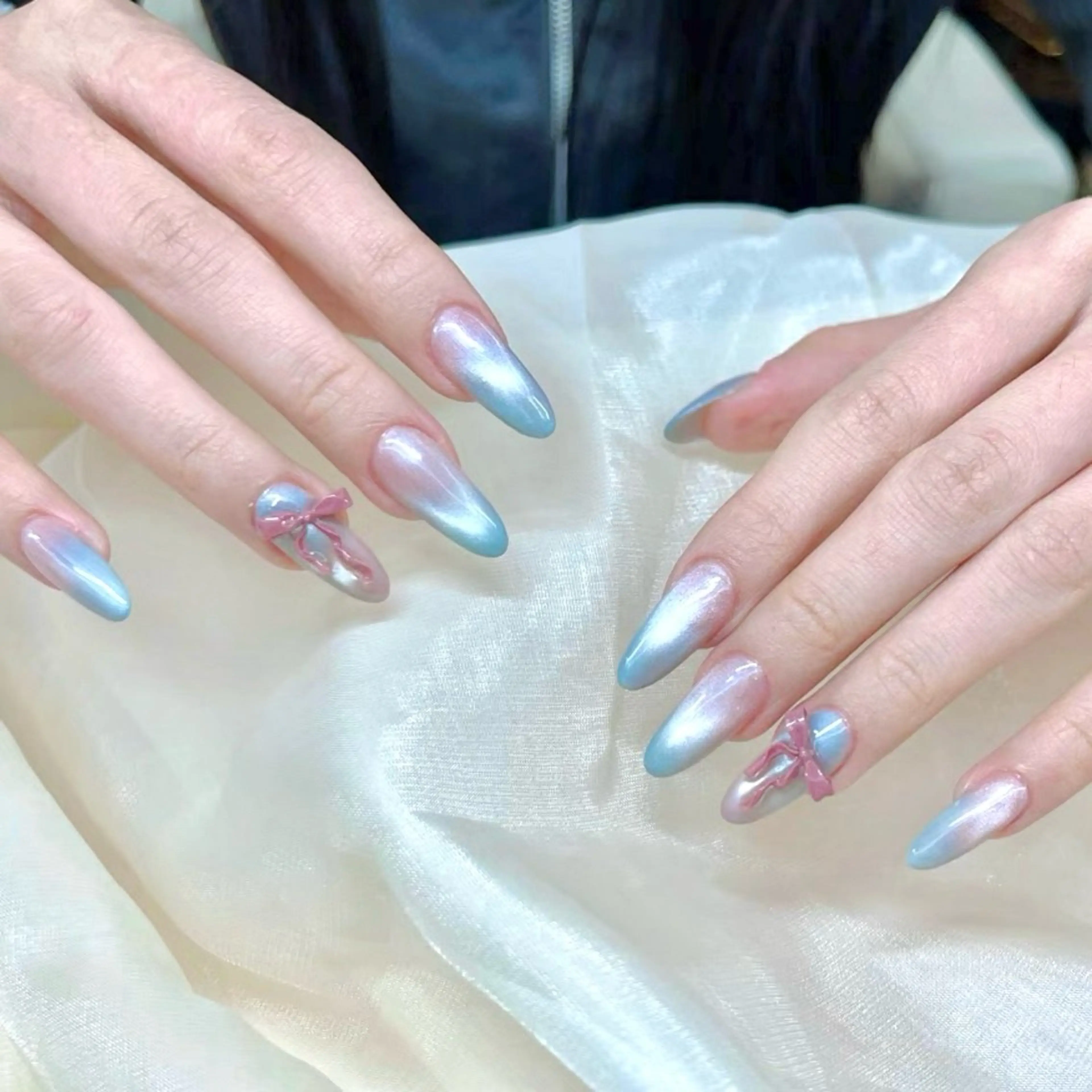 ネイル ハンドネイル 🎀kira 長さだし💗モチ最高のネイルデザイン