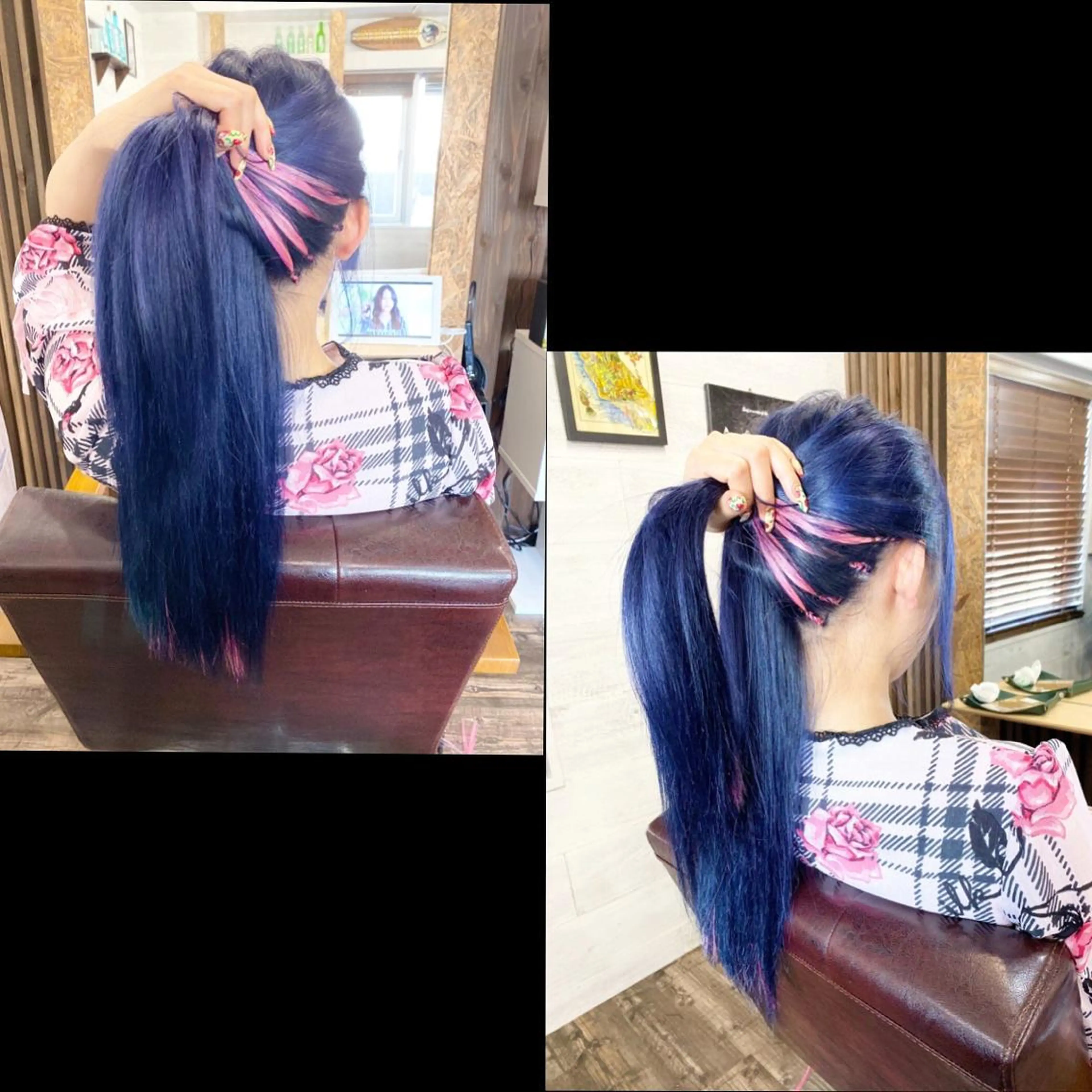 ロング カラー ✯カラー&編み込み エクステ✯池田智博✯のヘアスタイル