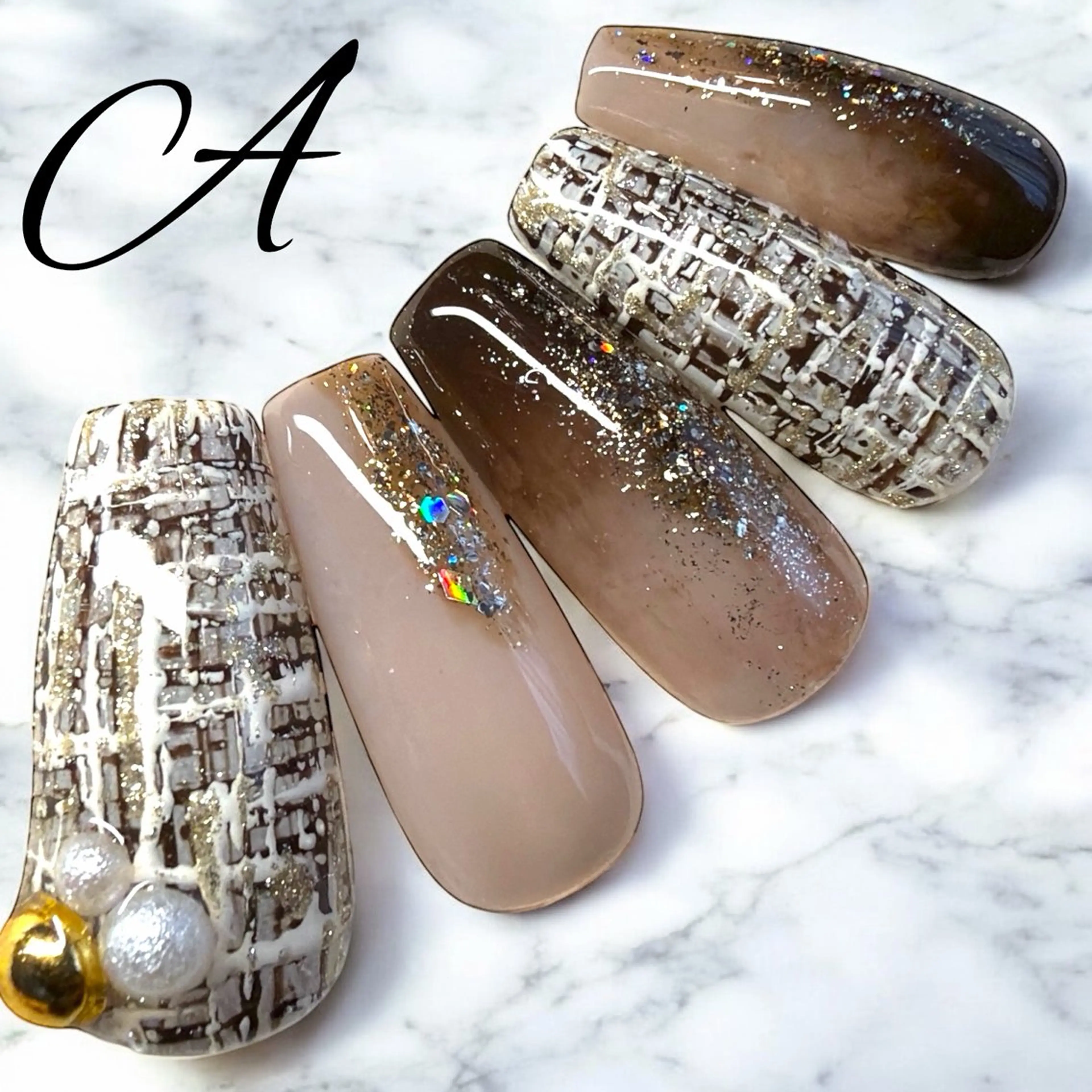 ネイル ツイードネイル ハンドネイル nailsalon Trinity所属・K. yu-kaのネイルデザイン