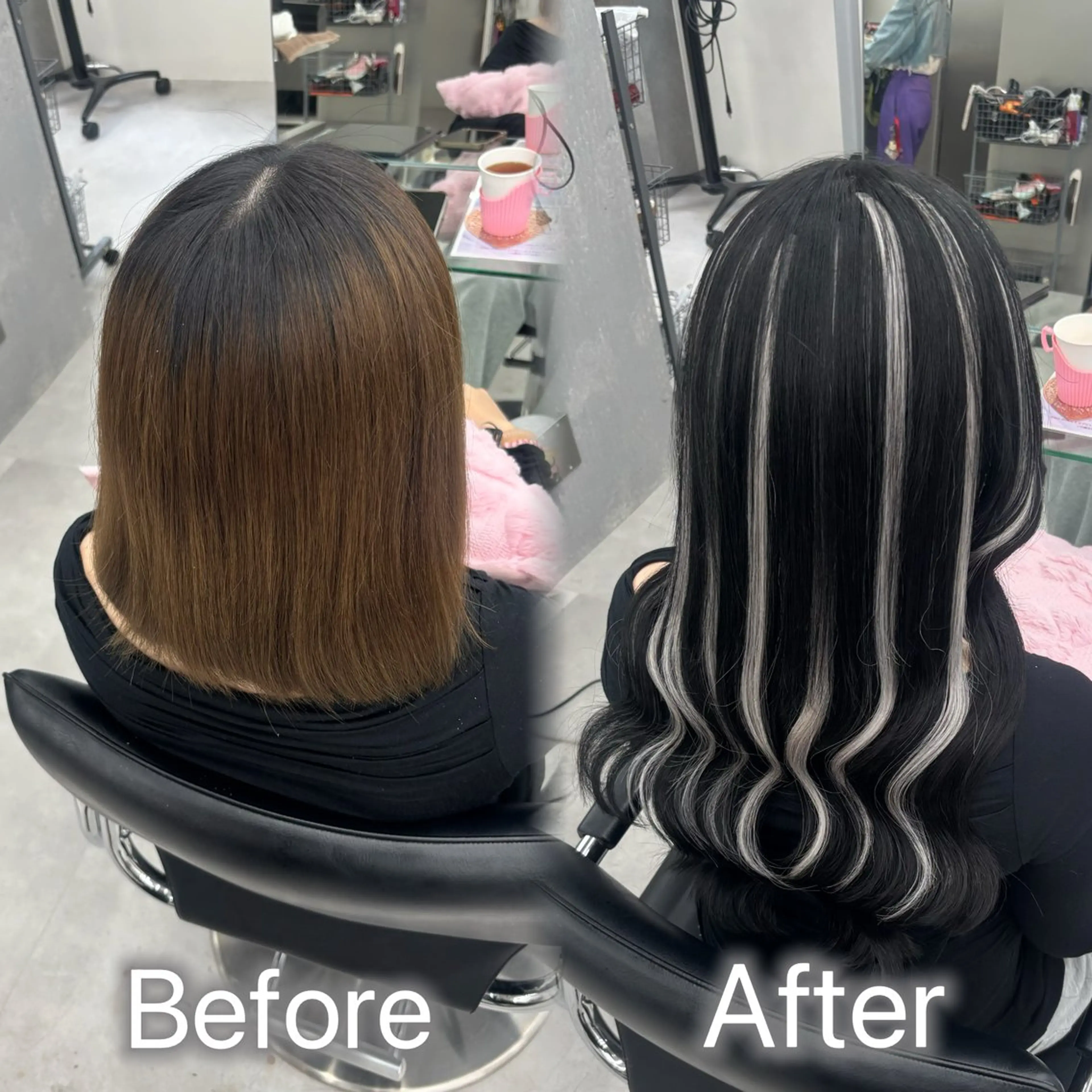 ロング カラー ヘアアレンジ メンズ カット ヘアカラー エクステ ヘアセット 羽エク指名No1✨️ シールエク🌙しぇるのヘアスタイル