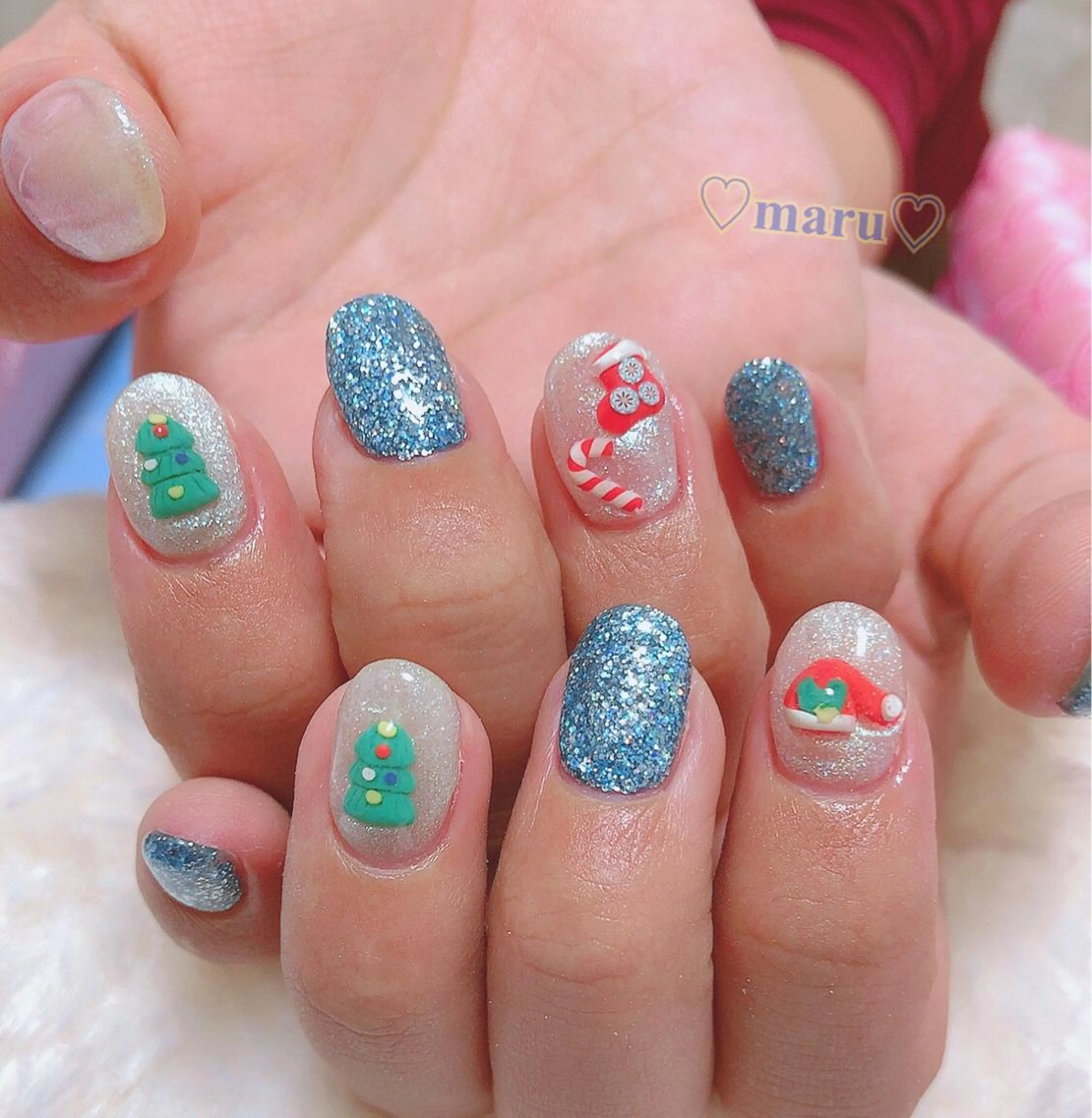 ネイル 冬ネイル クリスマス ハンドネイル フットネイル まるみ♡7/1〜値上 げ致します(>_<)のその他イメージ