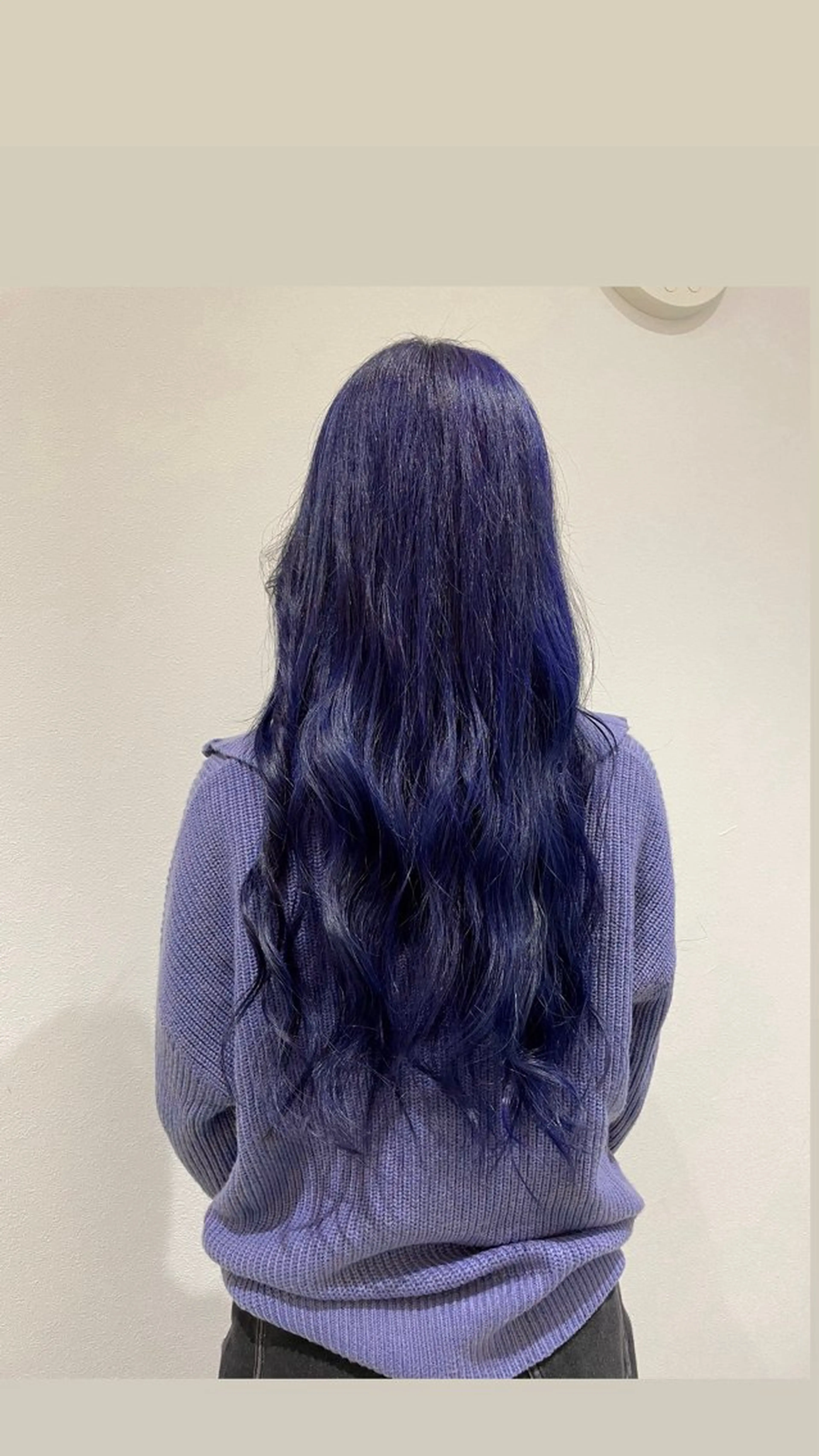 ロング カラー 黒髪 ブリーチ ブルーカラー ブルーブラック ブルーラベンダー ヘアカラー 透明感カラー🦋艶髪 イヴカ💙のヘアスタイル