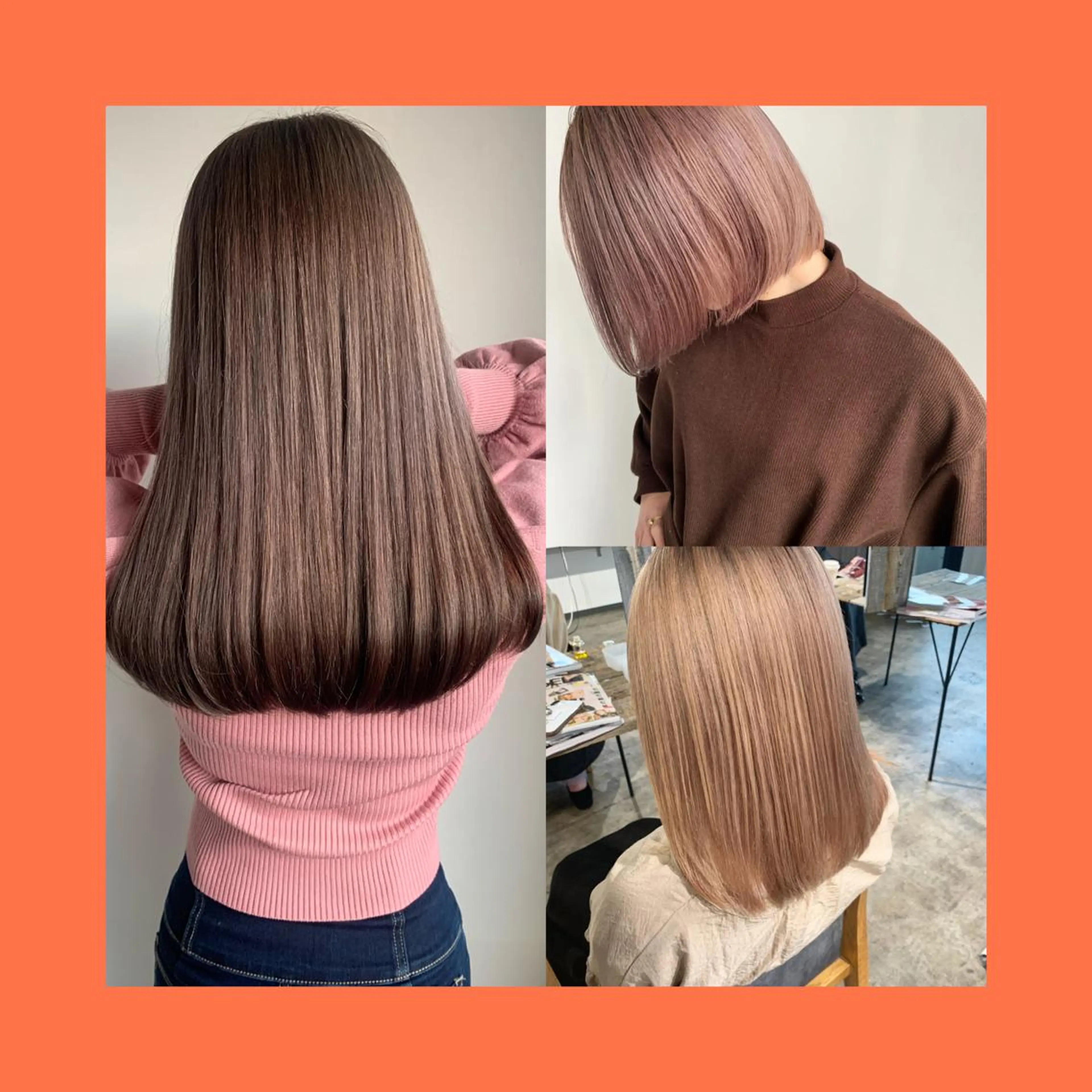 セミロング カラー ヘアカラー トリートメント ヘアセット ✨艶ブリーチカラー ✨四ノ宮裕己のヘアスタイル