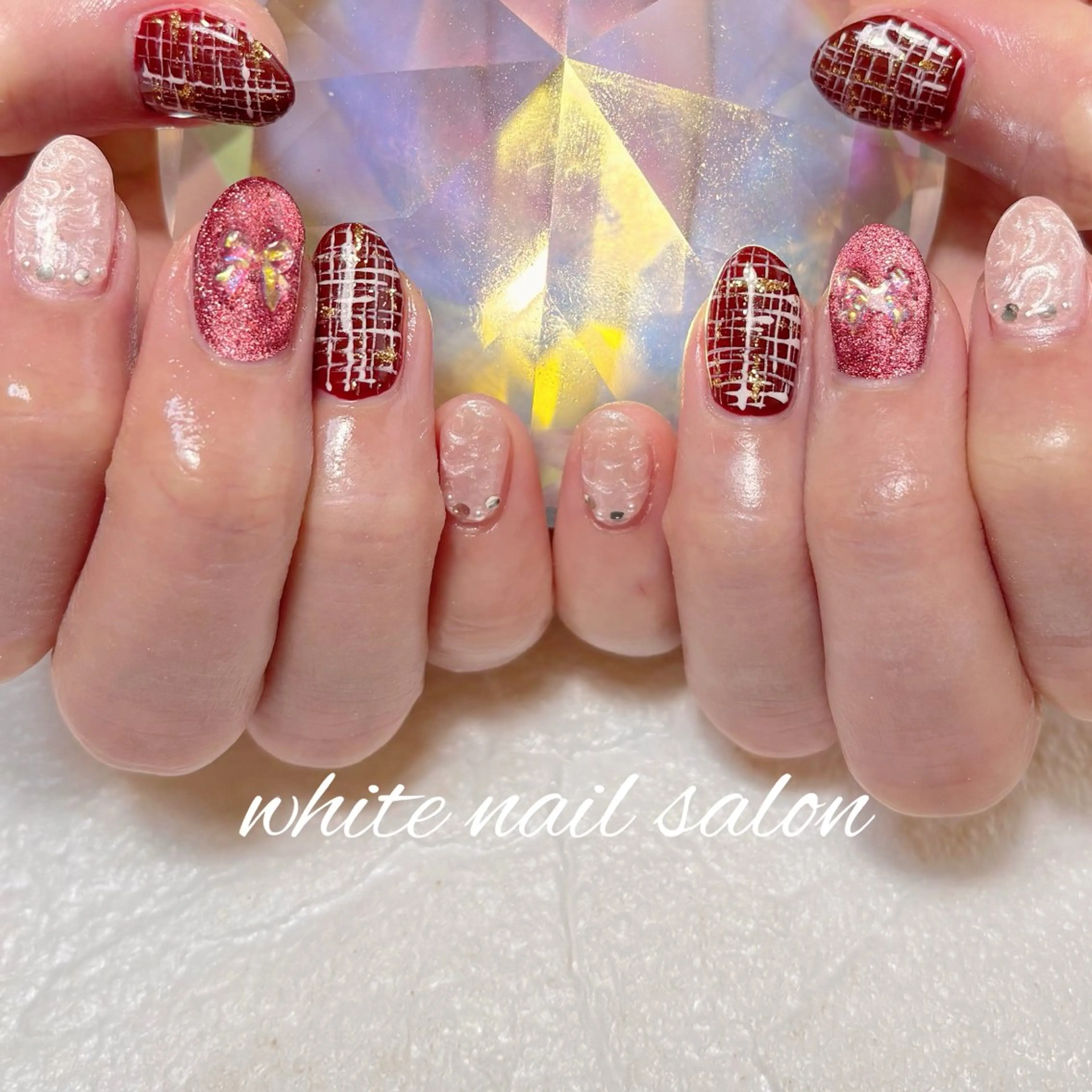 ネイル フットネイル ラメ(グリッター) ハンドネイル white nail salonのネイルデザイン