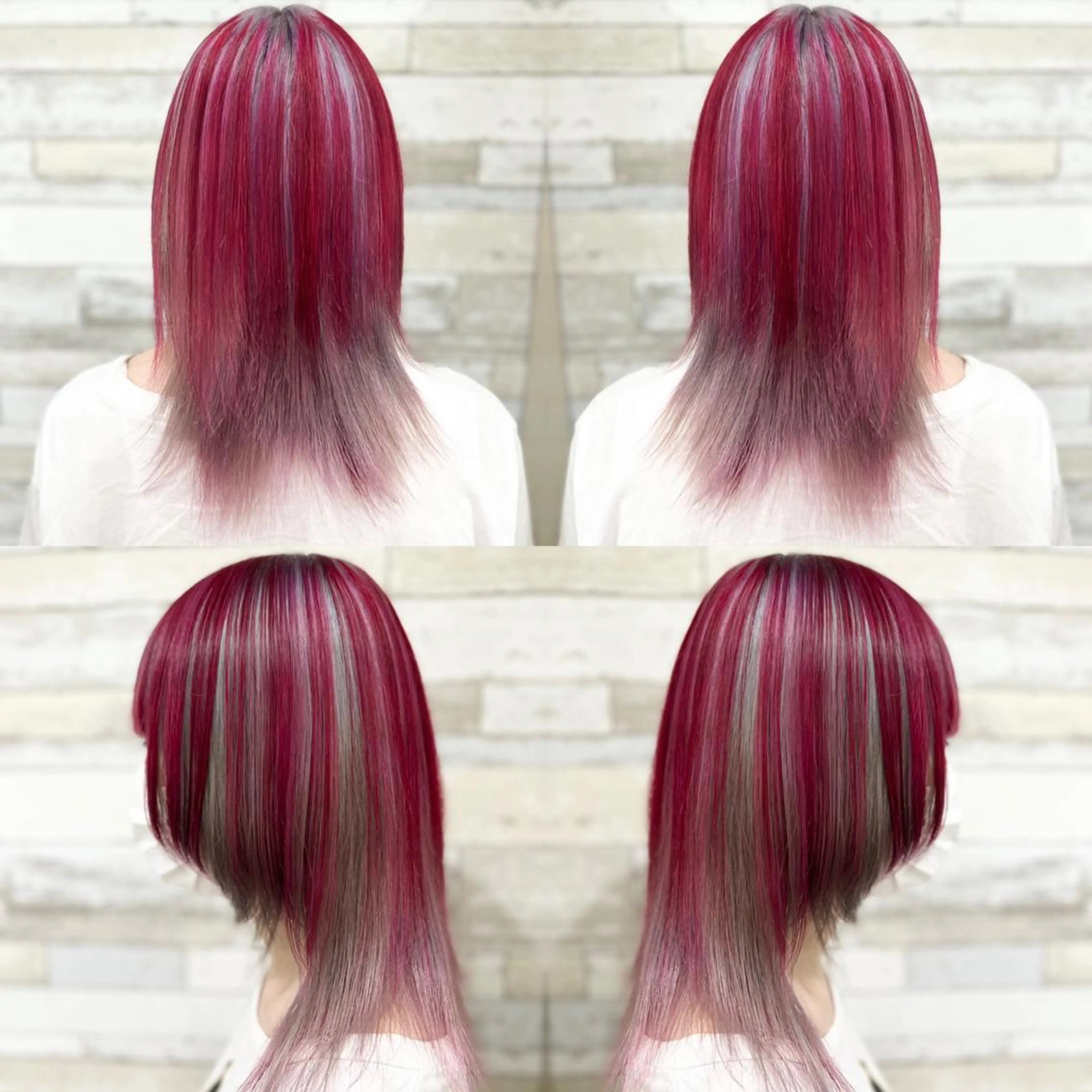 ミディアム カラー ヘアカラー トリートメント 🌈推し色派手髪 ハイトーンShinのヘアスタイル