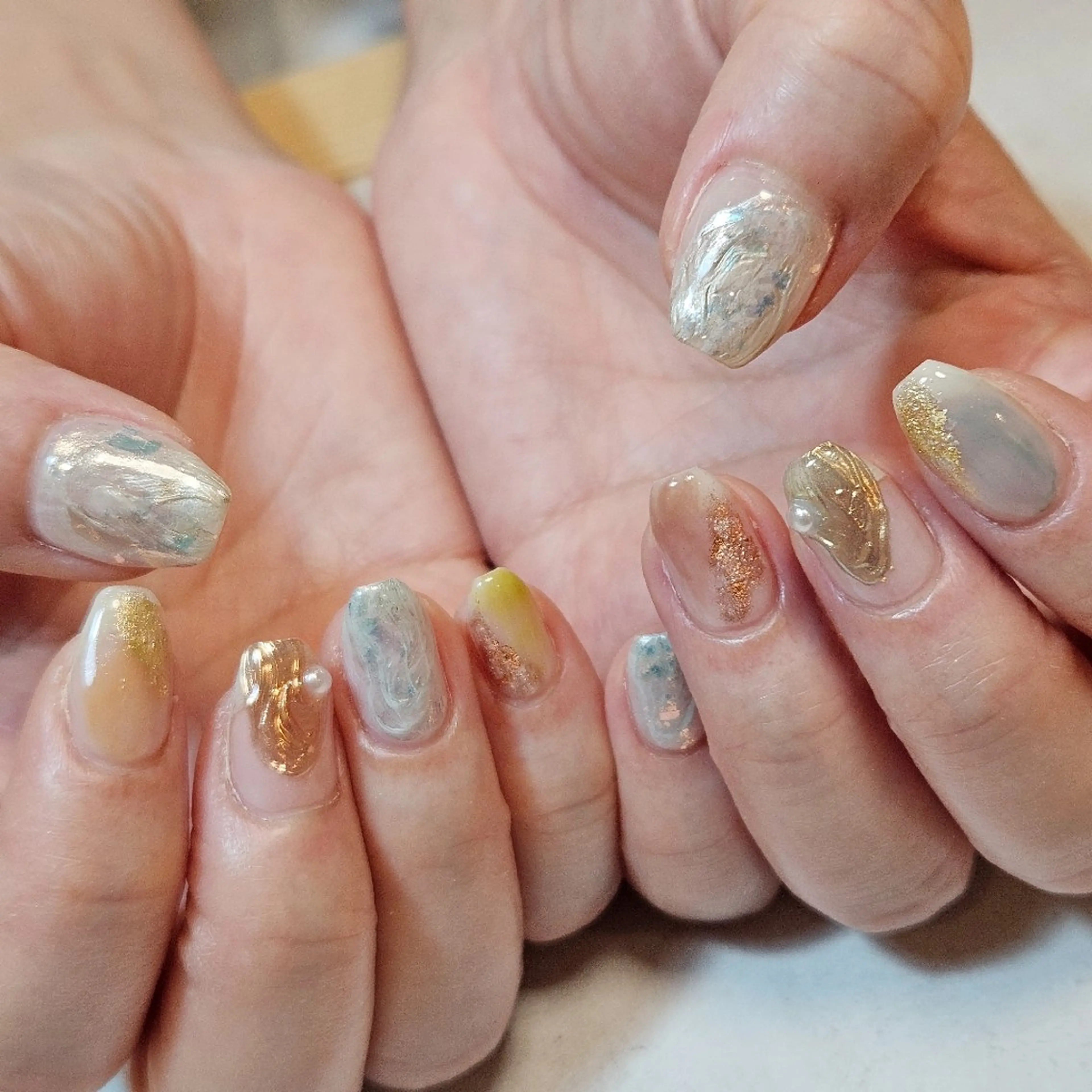 ネイル クリアネイル 夏ネイル ハンドネイル Nailsalon manoのネイルデザイン