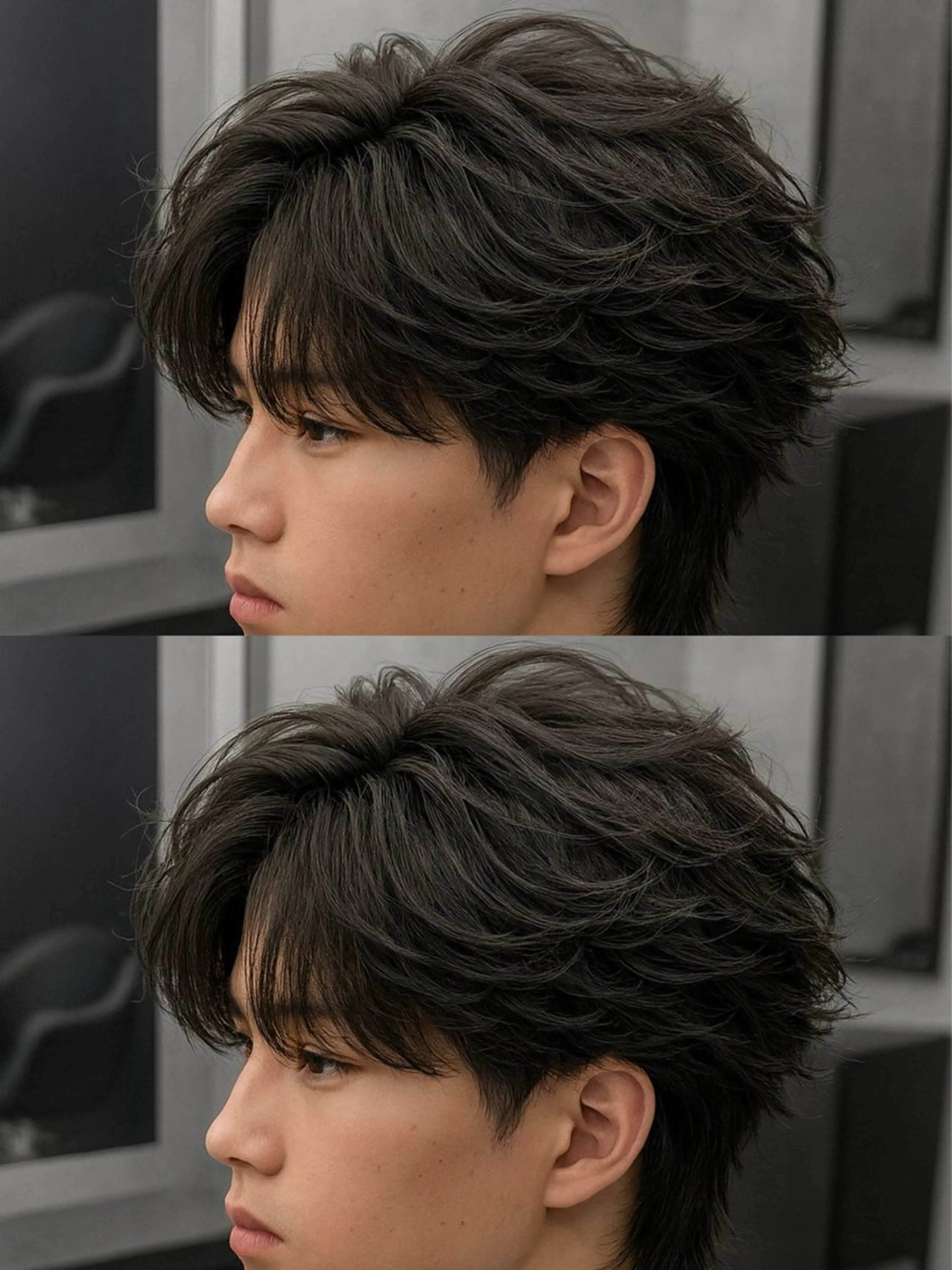 ミディアム パーマ ヘアアレンジ メンズ ミディアムパーマ メンズパーマ メンズツイストパーマ 波巻きパーマ ツイストパーマ カット パーマ ✨ニュアンスフェザー 初パーマ-小林海斗✨のヘアスタイル