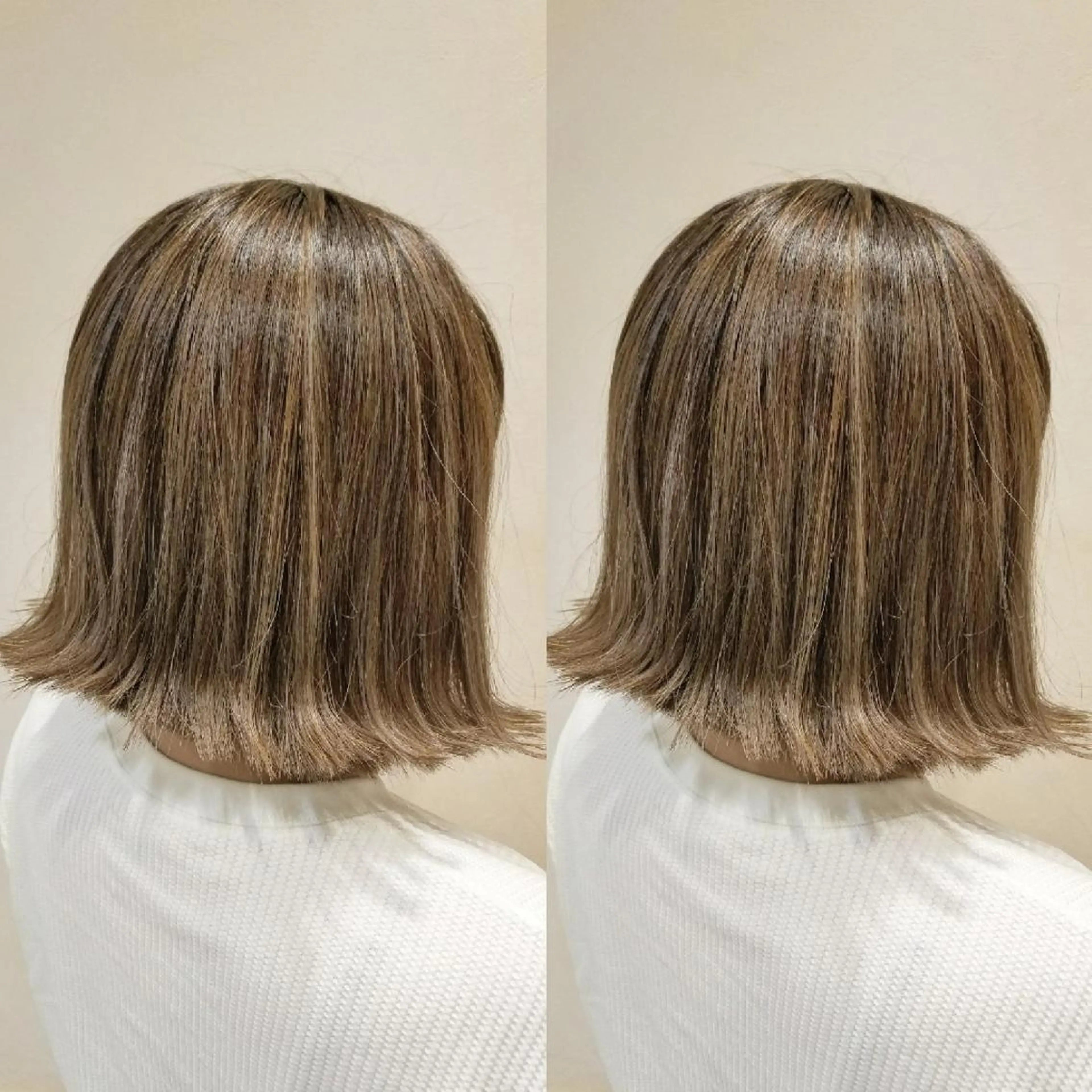 ミディアム カラー ベージュカラー ハイライトカラー ミルクティーベージュ 外国人風カラー ハイライト ブリーチ・ハイトーン 特化🎉内山のヘアスタイル