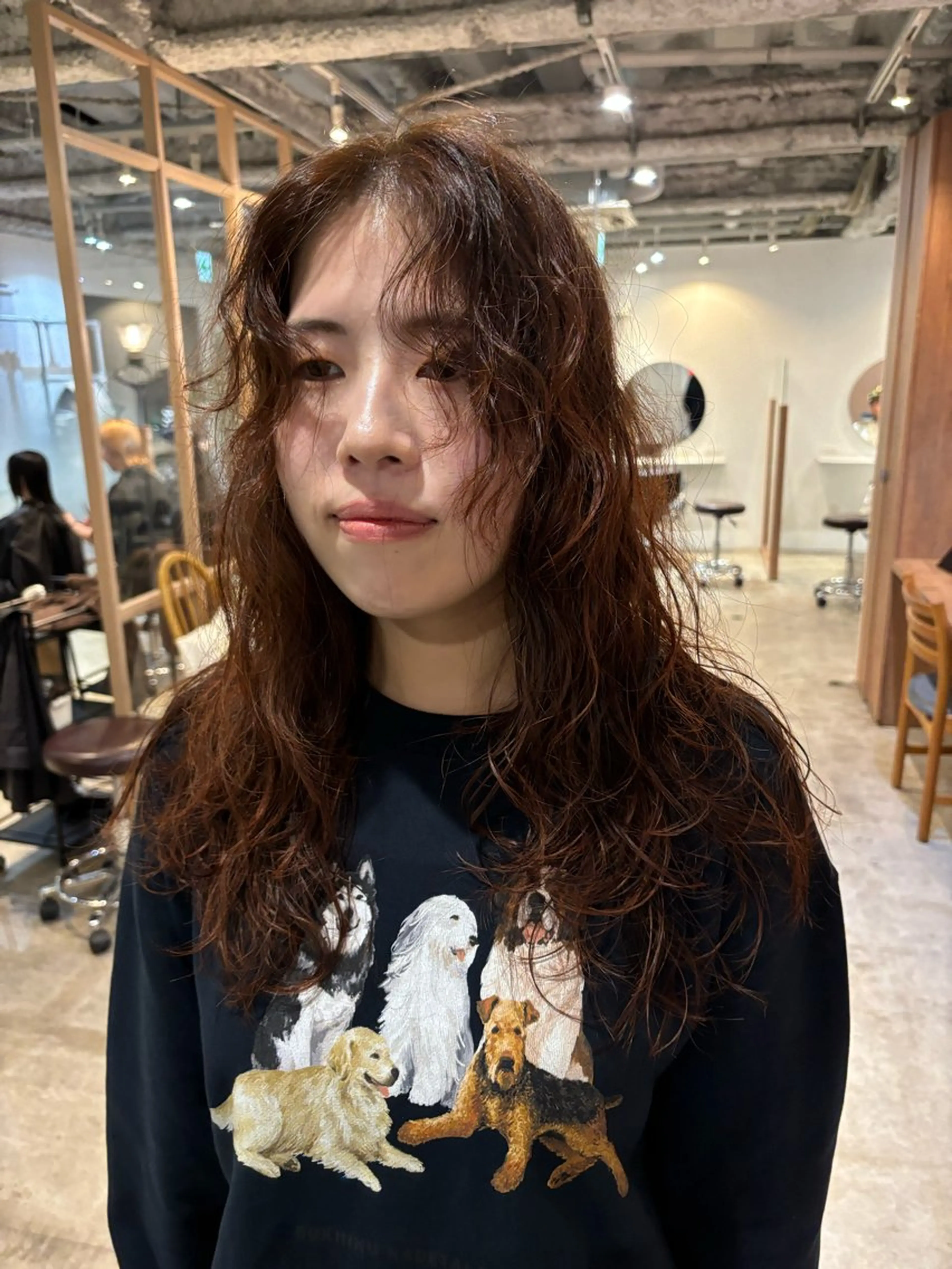 ロング カラー パーマ カット パーマ トリートメント Hayashi Shioriのヘアスタイル