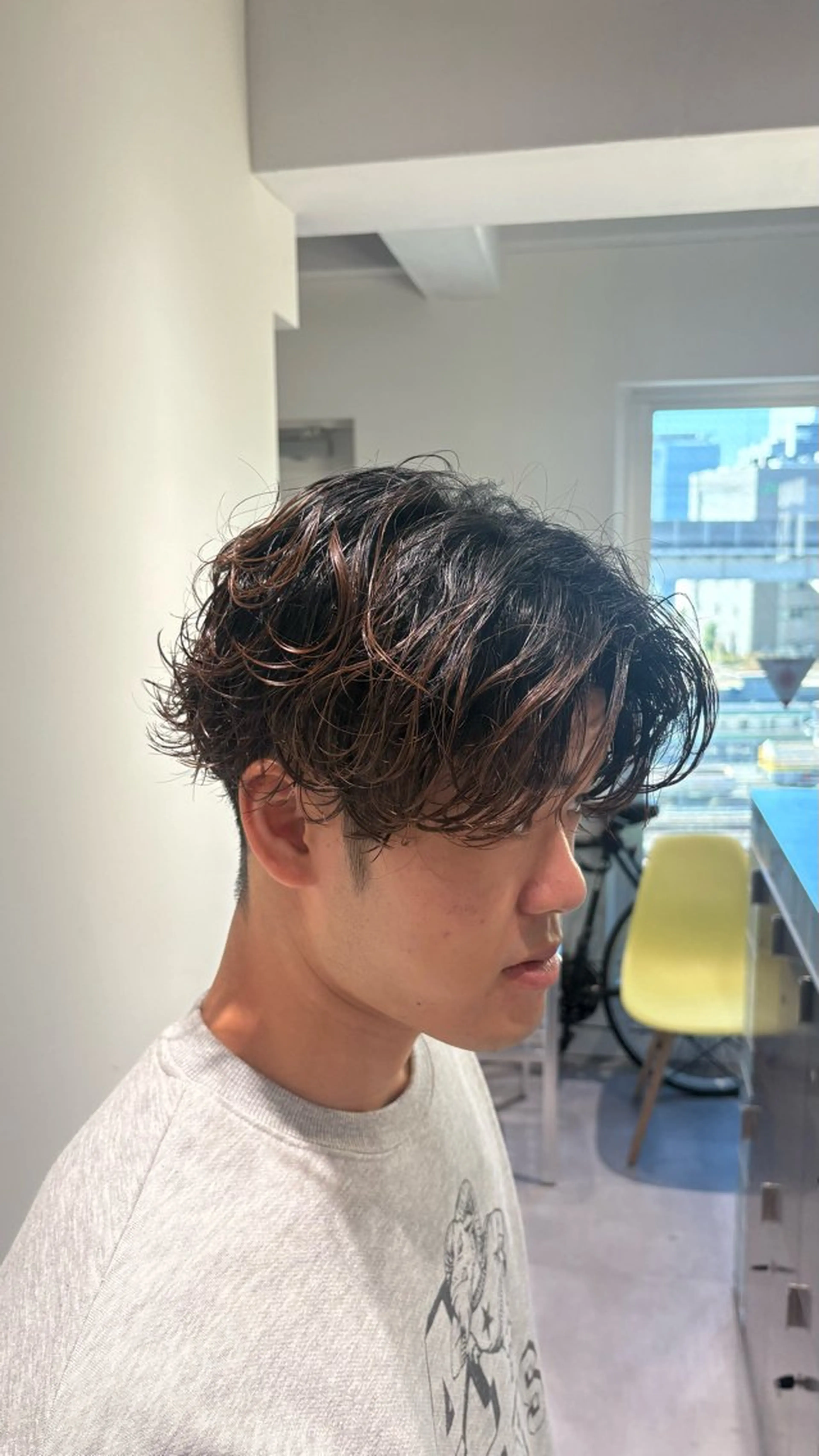 ミディアム パーマ メンズ ミディアムパーマ メンズパーマ 高橋 周のヘアスタイル