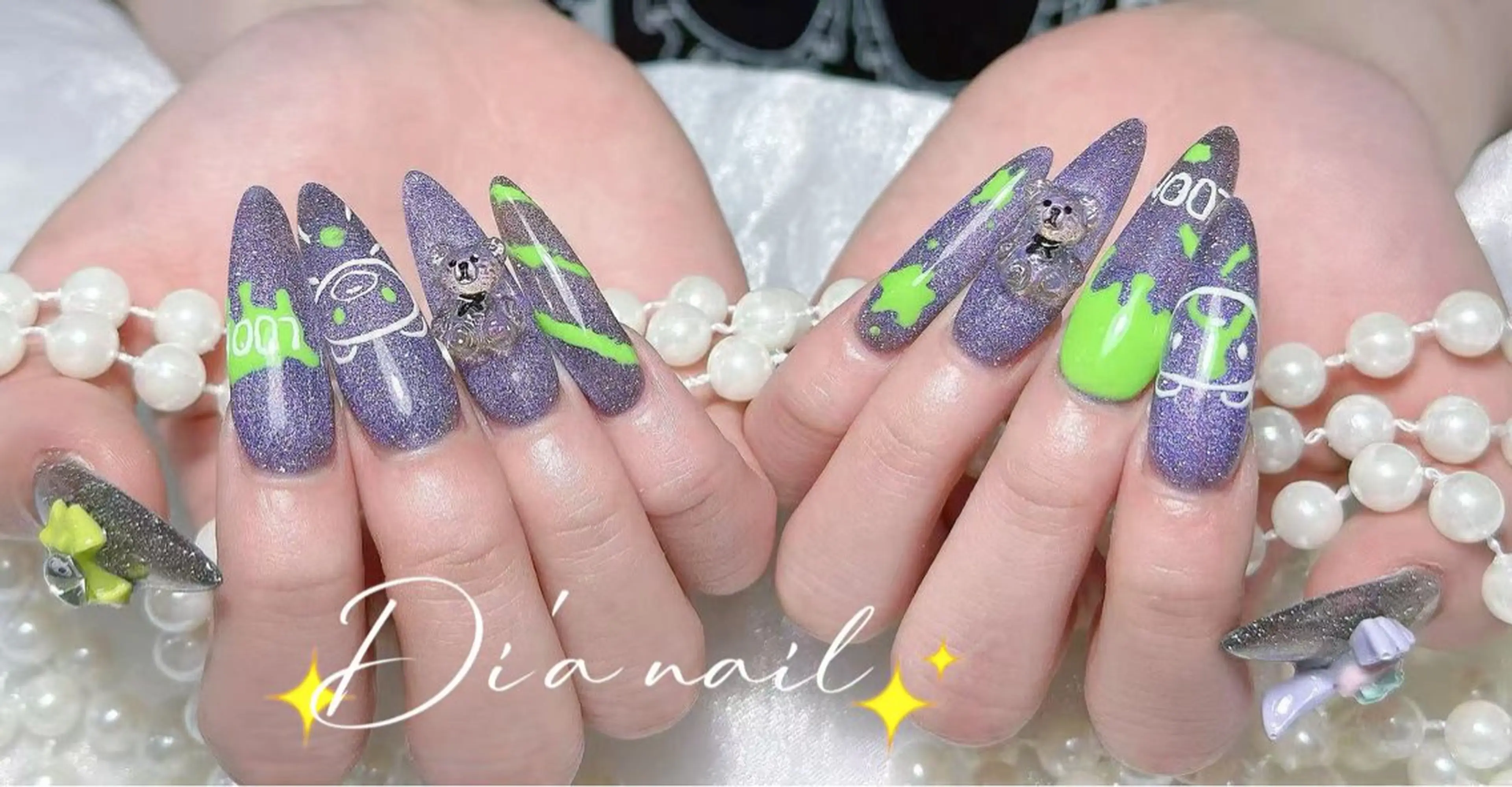 ネイル 長さ出し ジェルネイル マグネットネイル パラジェル ネイルチップ Di'a nail ネイルサロンのネイルデザイン
