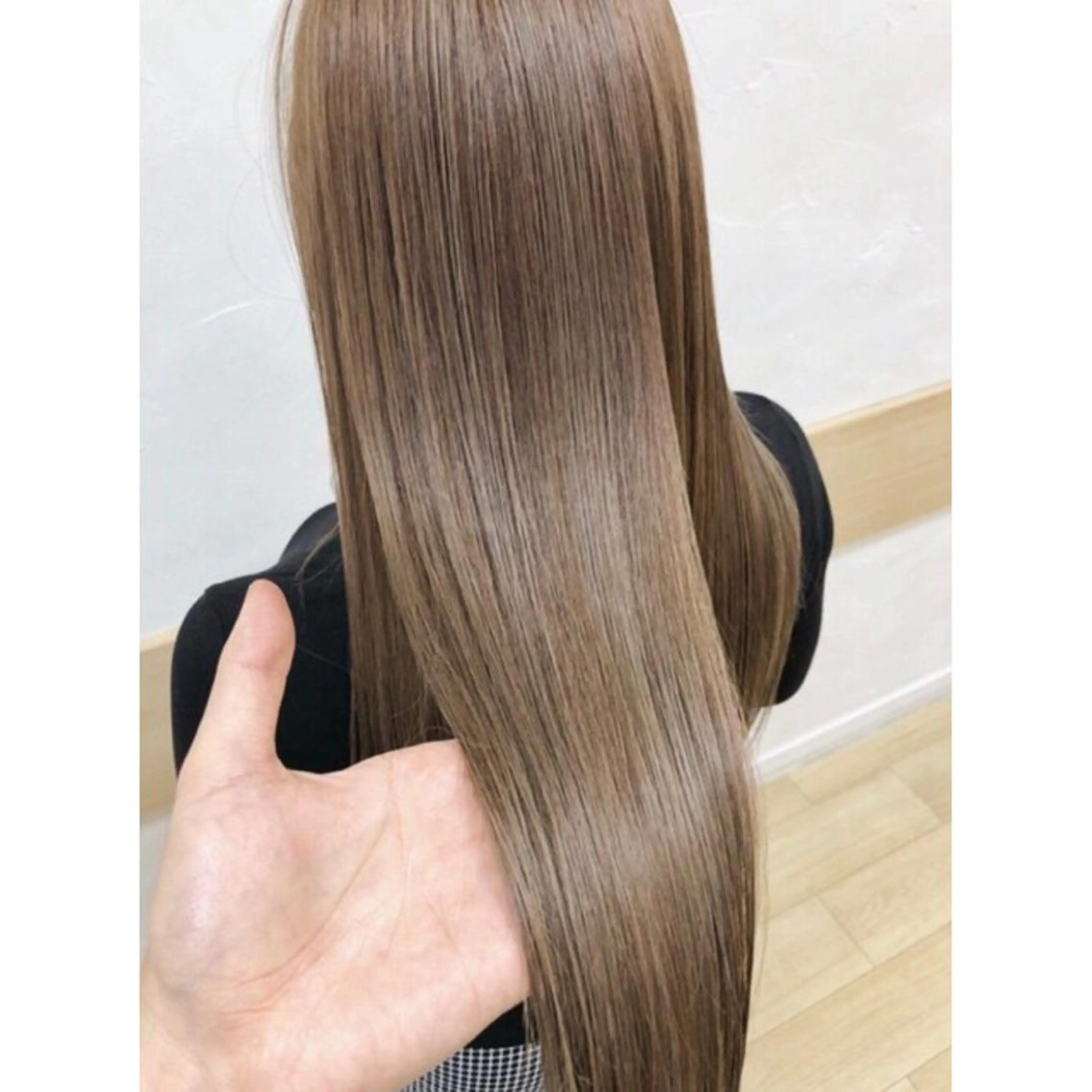 ロング 縮毛矯正 トリートメント 大山 晃介のヘアスタイル