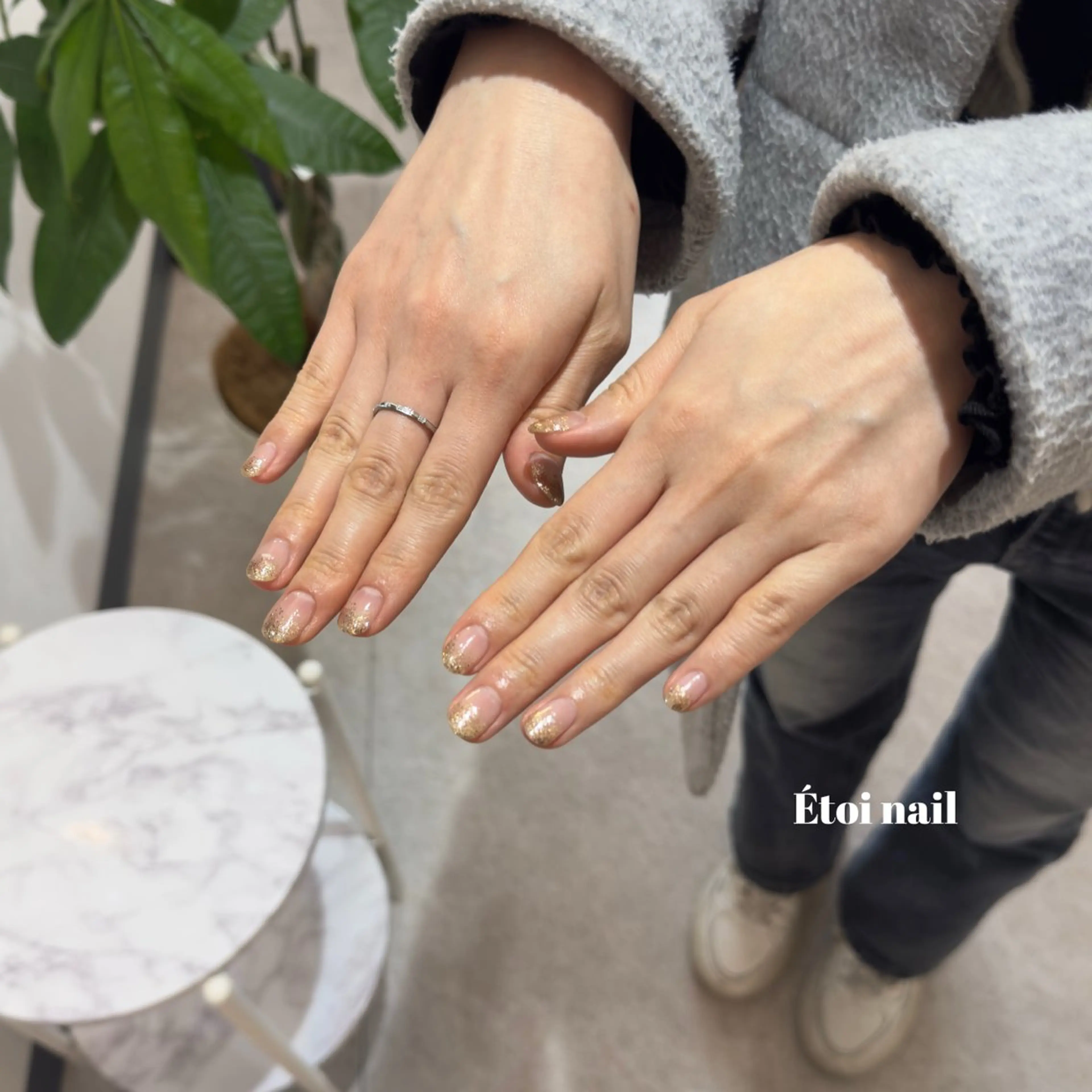ネイル グラデーション ラメ(グリッター) ラメグラデーション ハンドネイル Étoi Nail はるのネイルデザイン