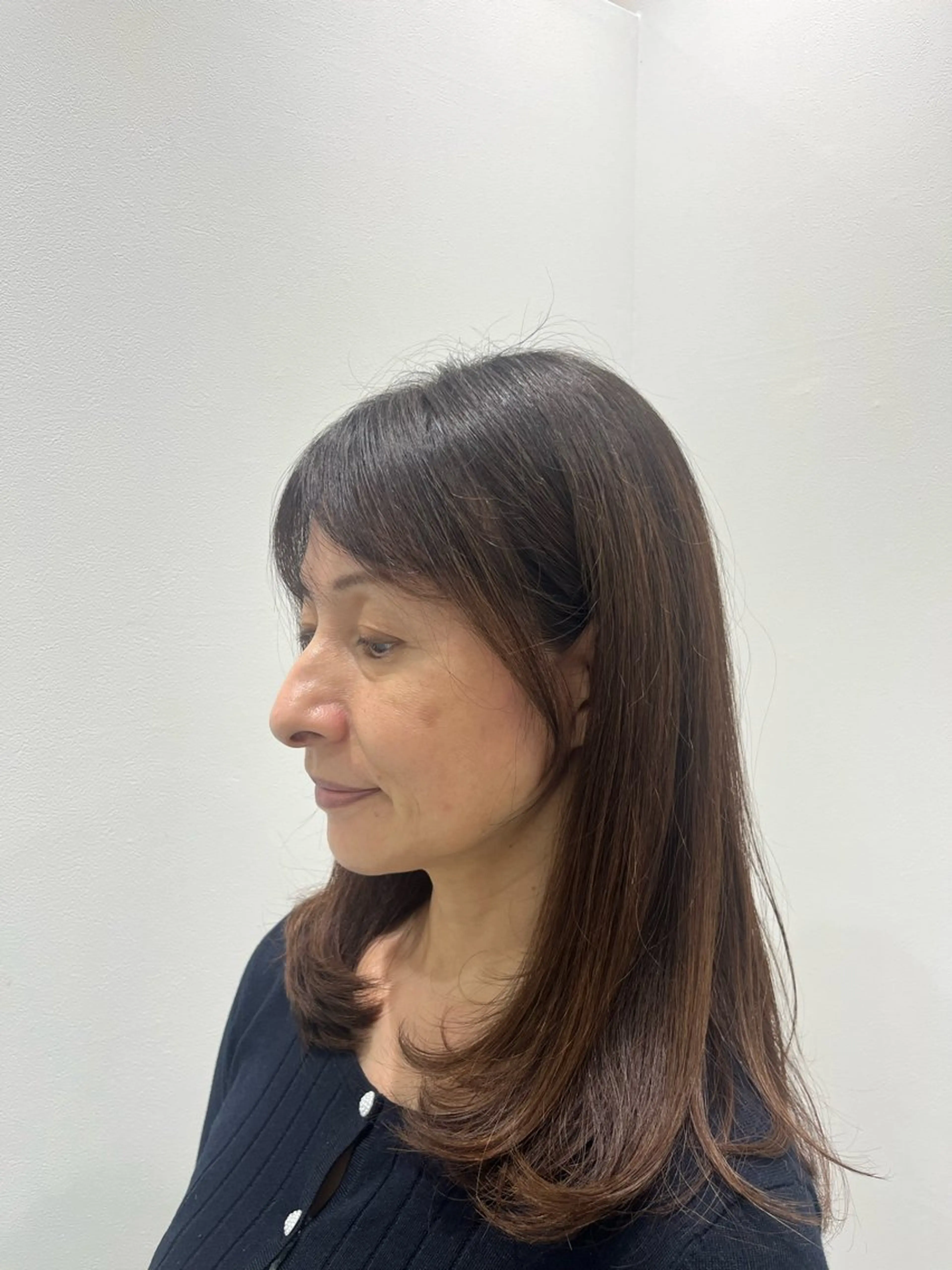 ミディアム レイヤーカット サイドバング 上原 佑介のヘアスタイル