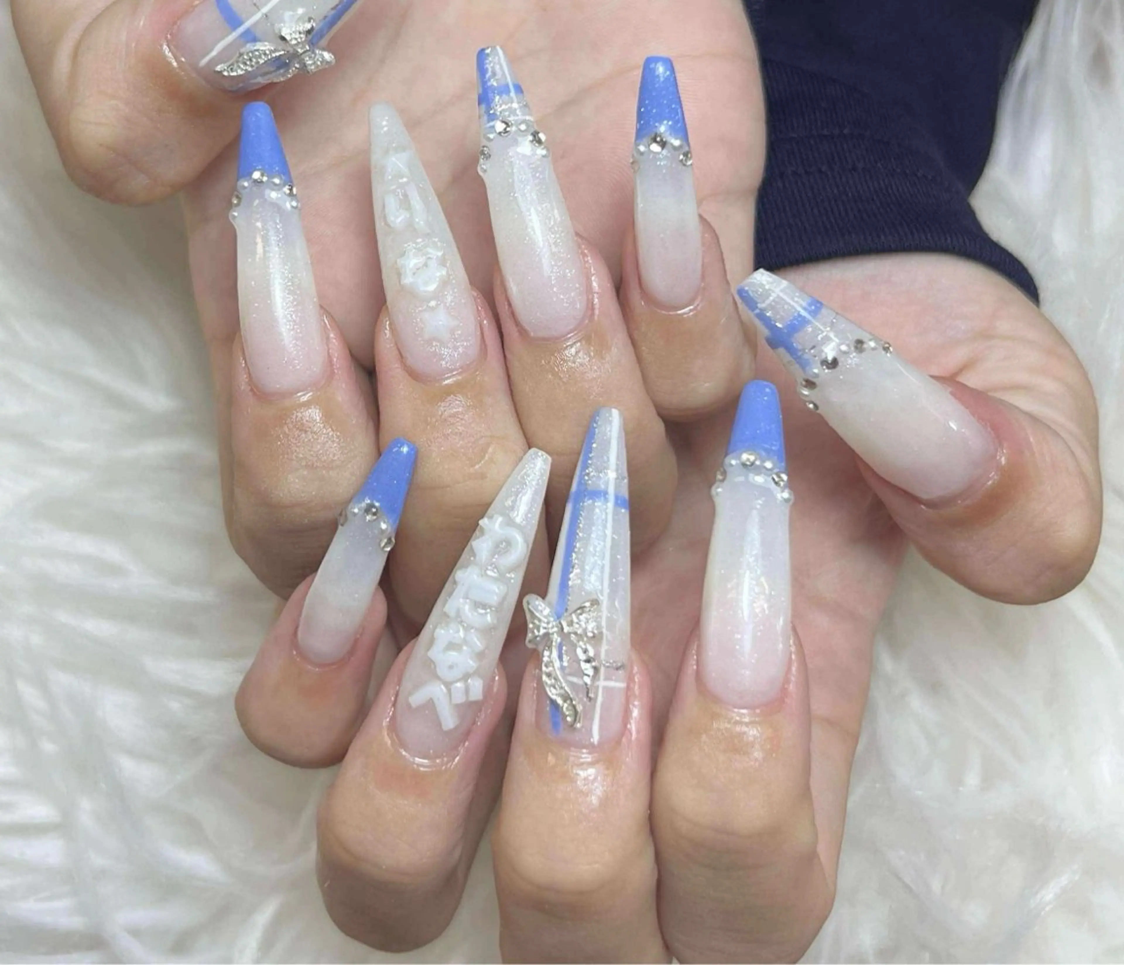 ネイル チークネイル 長さ出し フットネイル マグネットネイル 持ち込み ハンドネイル ANH NAIL ゴテゴテ専門店💎のネイルデザイン