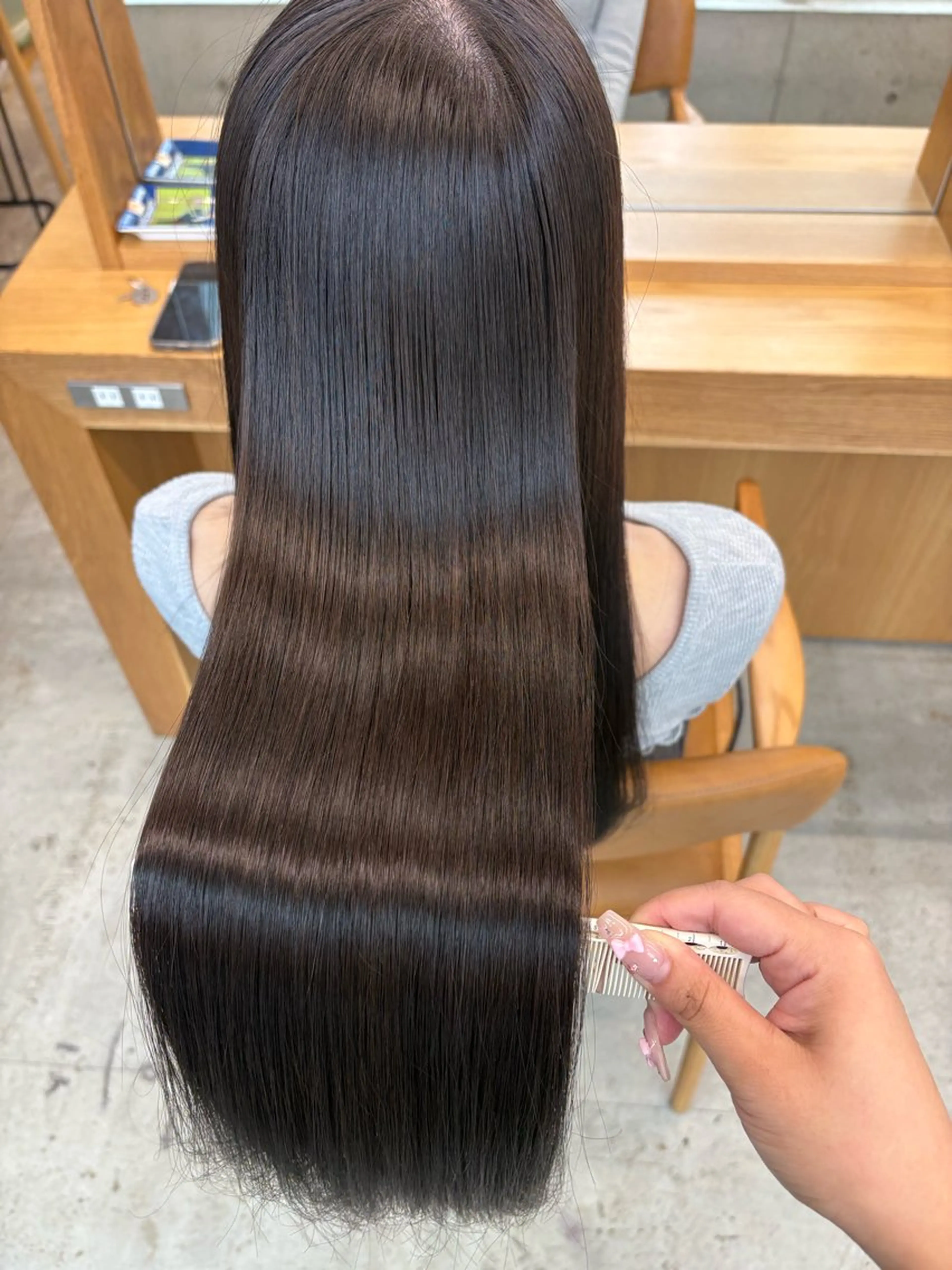 ロング カラー 縮毛矯正 トリートメント カット ヘアカラー 縮毛矯正 トリートメント トレンドカラー🥣／ ヘアアレンジ✩.*˚のヘアスタイル