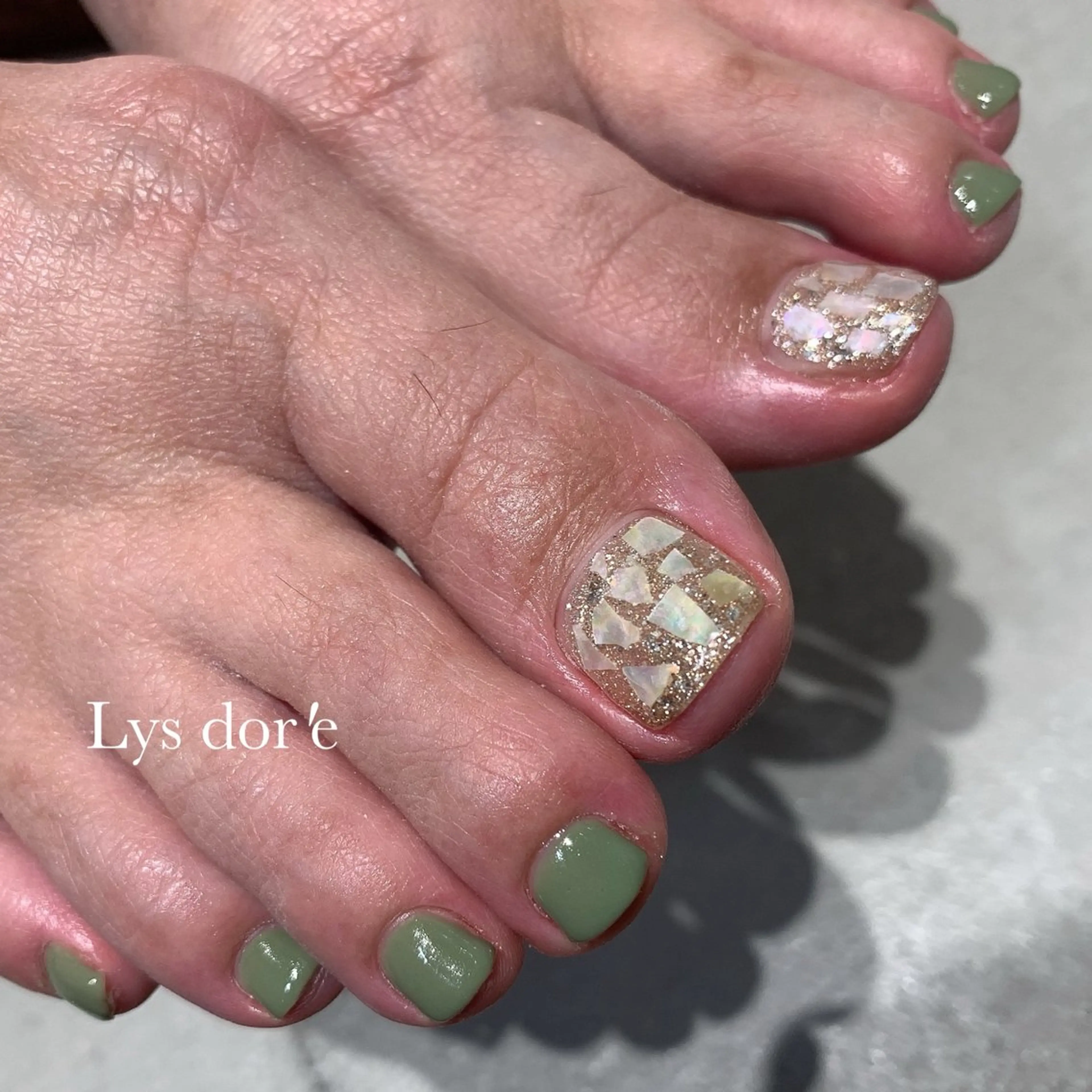 ご新規★シンプルの中に煌めく最新デザインfoot★2本アートコース※初回現金のみの写真